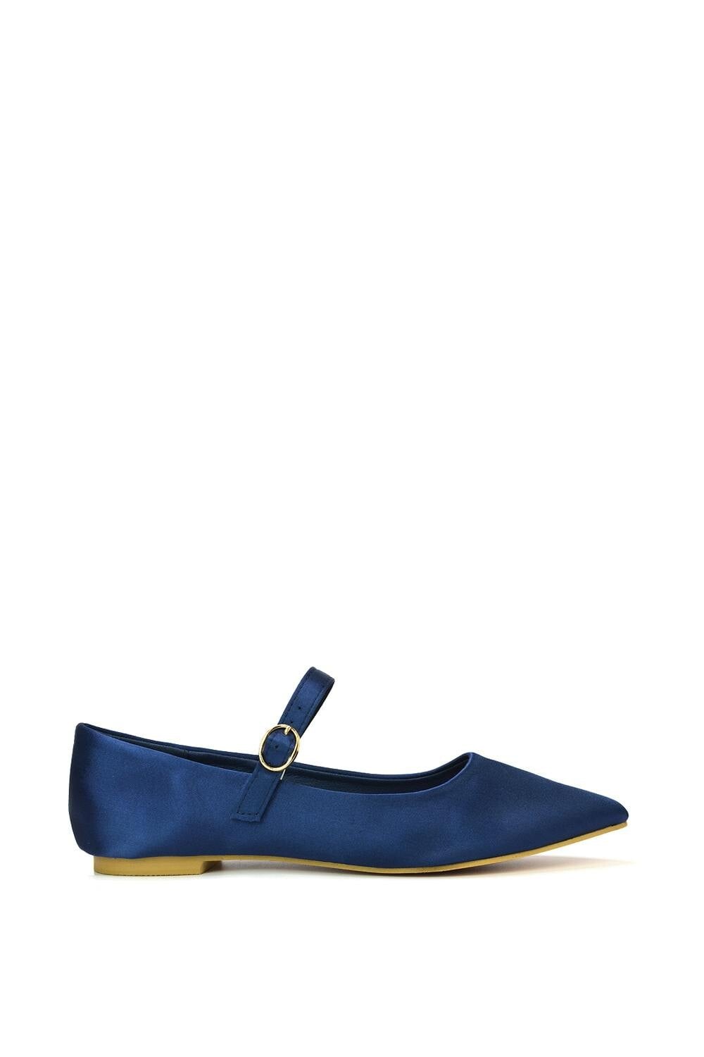 Xy London Women's Flat Mary Jane Ballerina Pumps - Navy - 6