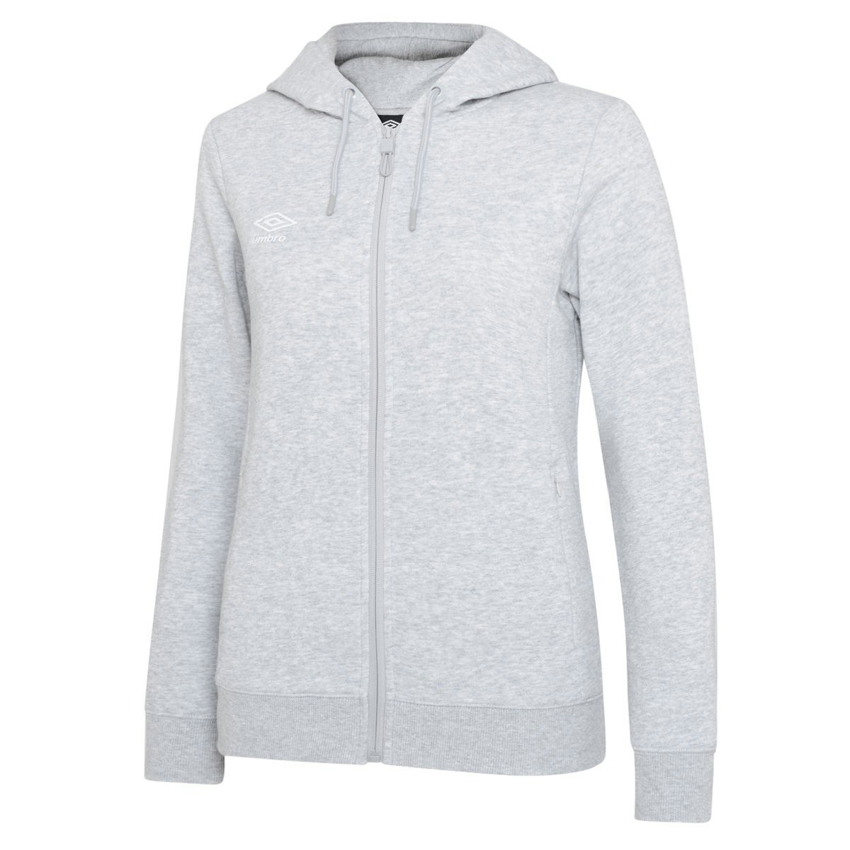 Umbro Women's Grey/White / Club Leisure Full Zip Hoodie - Marl/ - Marl/ - Xs
