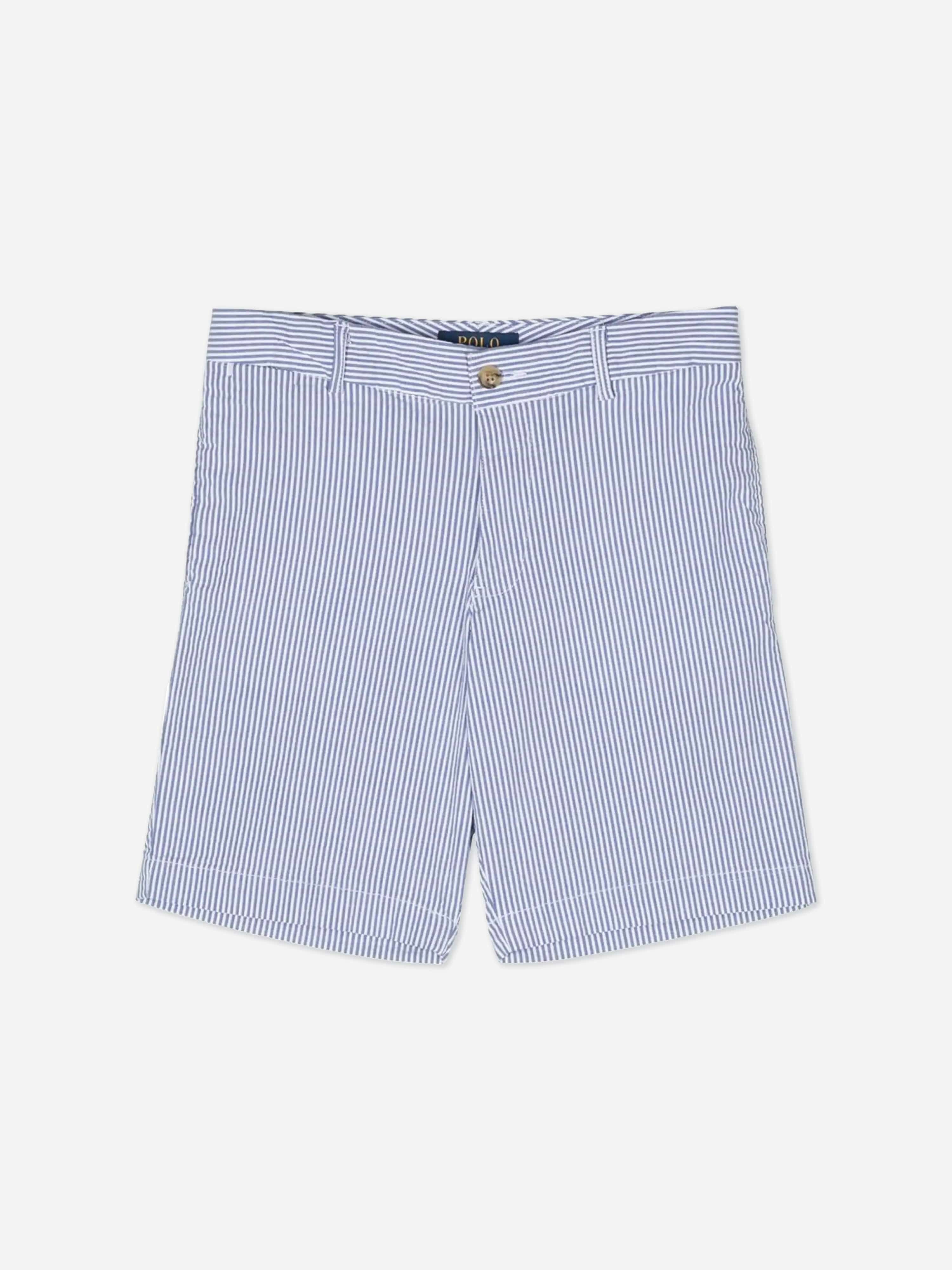 Ralph Lauren Kids Boys Blue Seersucker Preppy Shorts In - Us 12 - Uk 10 Yrs