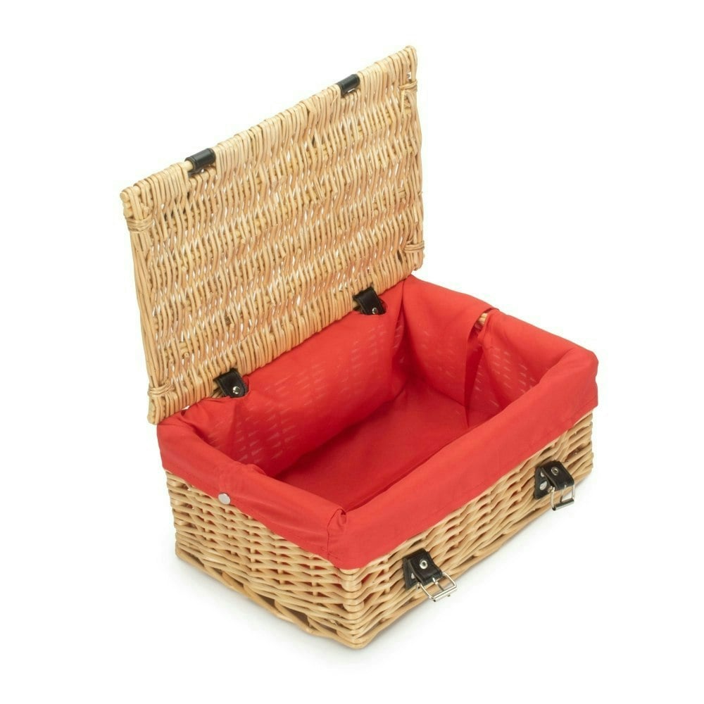 Red Hamper 36Cm Buff Wicker Empty Picnic Basket
