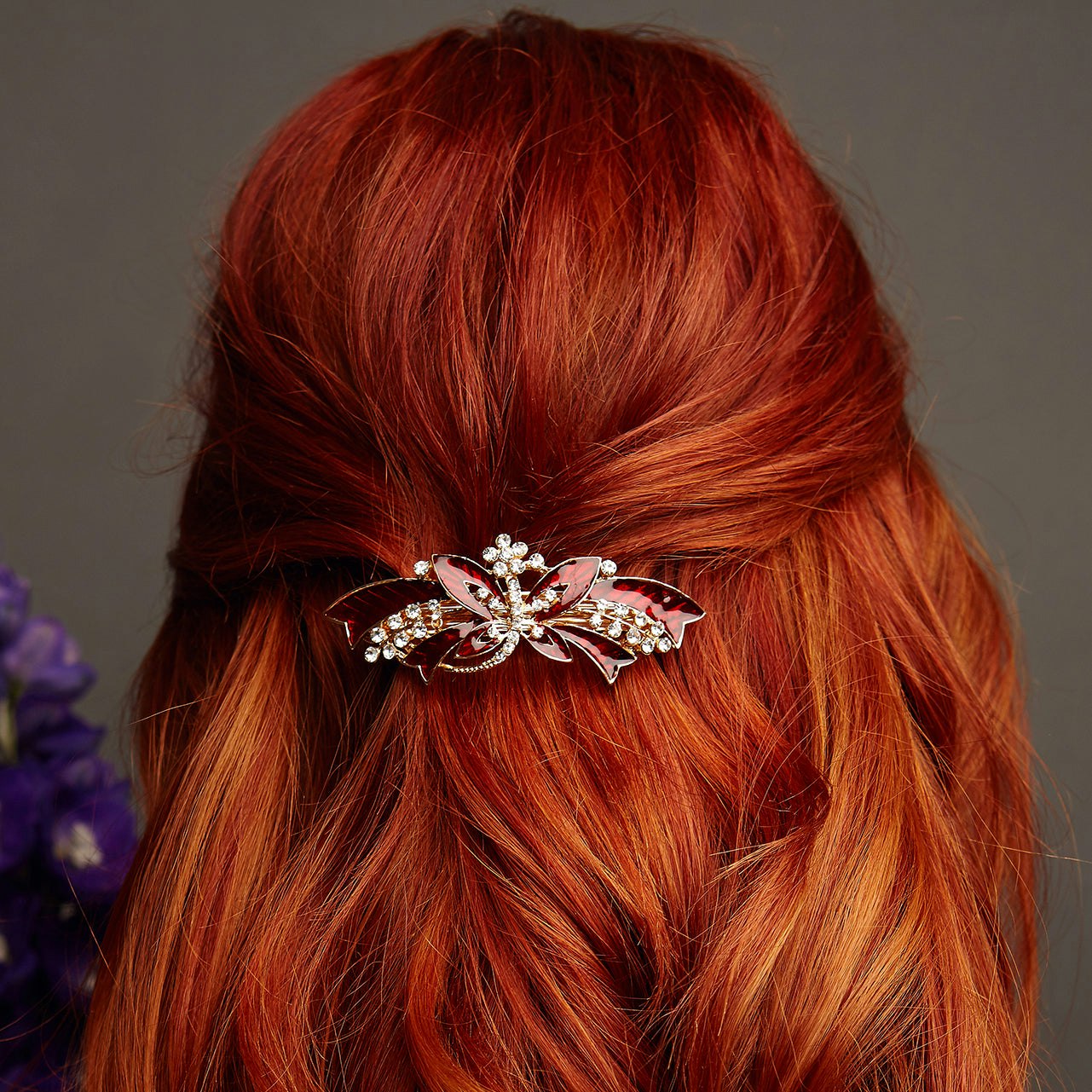 Queenmee Accessories Red Butterfly Hair Clip With Enamel