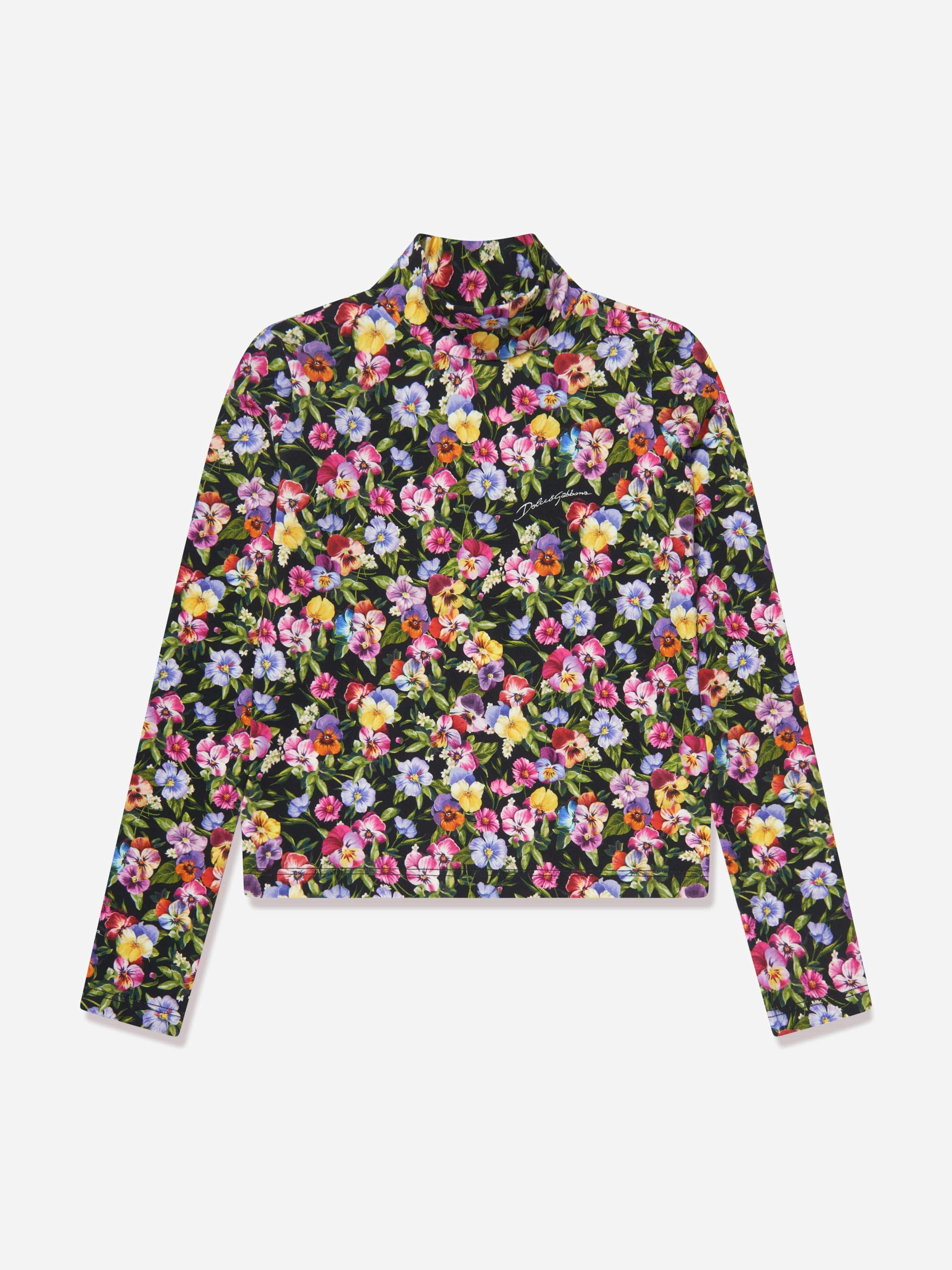 Dolce & Gabbana Kids Girls Dolce & Gabbana Floral Print Top In Multicolour - Multicoloured - 14 Yrs