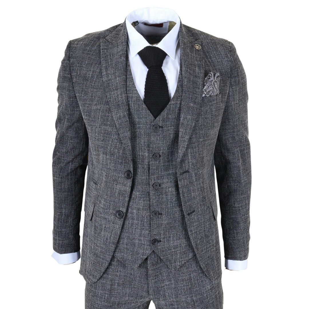 Truclothing Men's Black Im33 - 3 Piece Tailored Fit Suit - 38" Jacket 32" Trousers