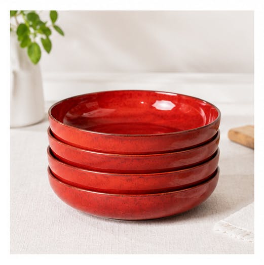 Rackhams Red Selena - Medium Bowls 18Cm - Set Of 4
