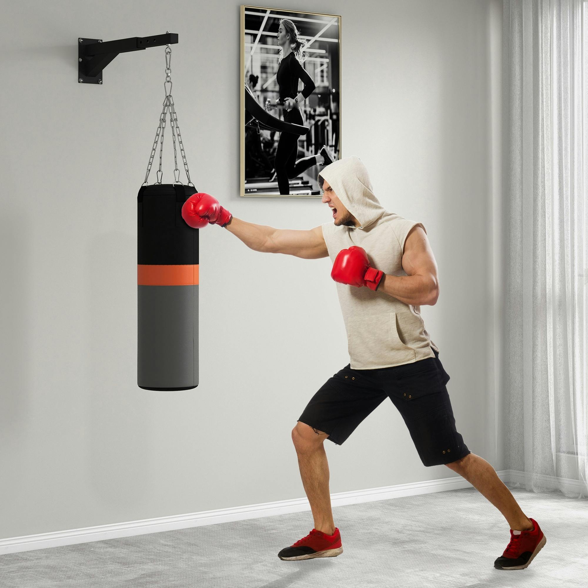 Sportnow 5-Length Adjustable Punch Bag Bracket For Boxing, Punching Training