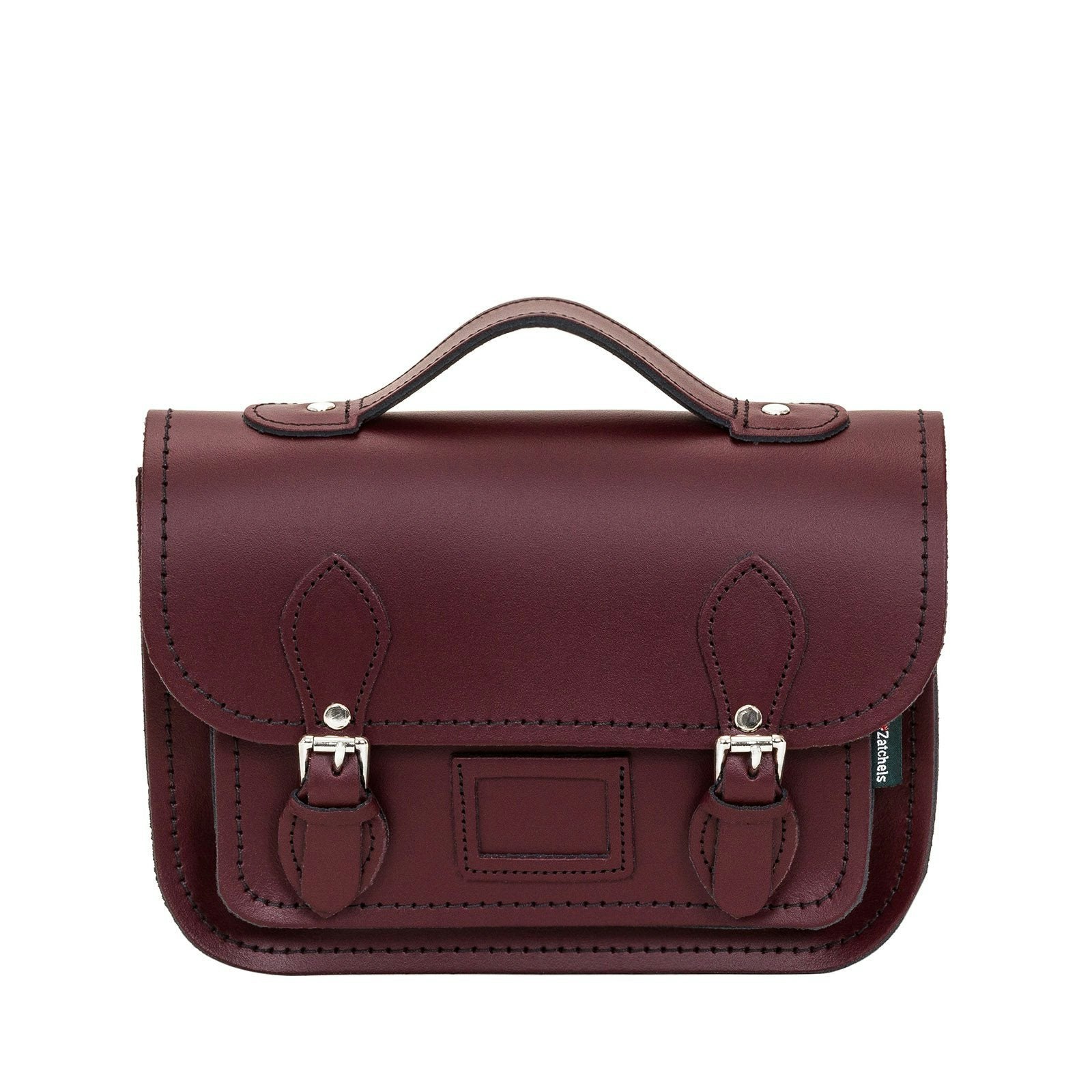 Zatchels Red Leather Midi Satchel - Marsala