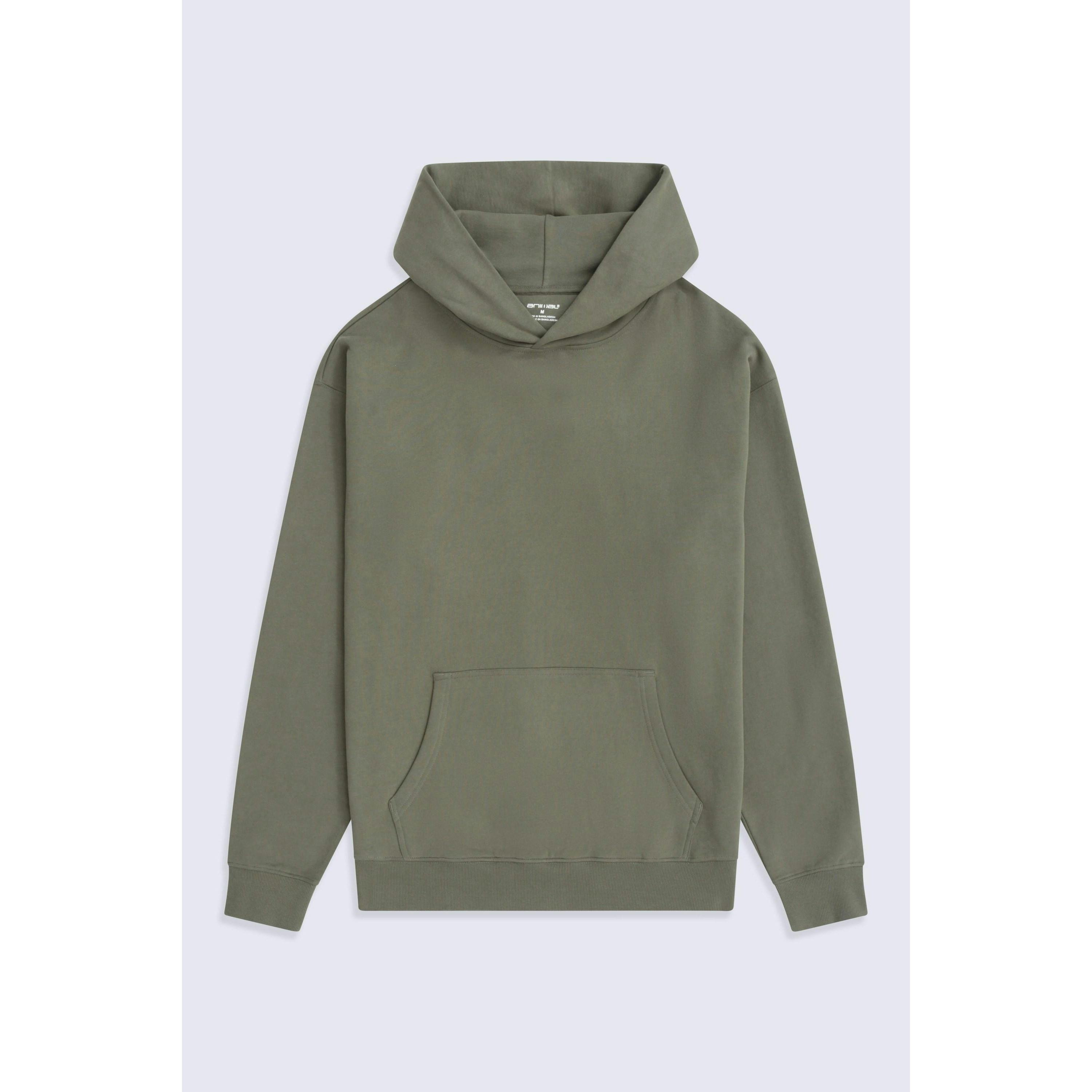 Animal Men's Green Icon Organic Drop Shoulder Hoodie - Khaki - Xxl - Khaki - 100% Mixed
