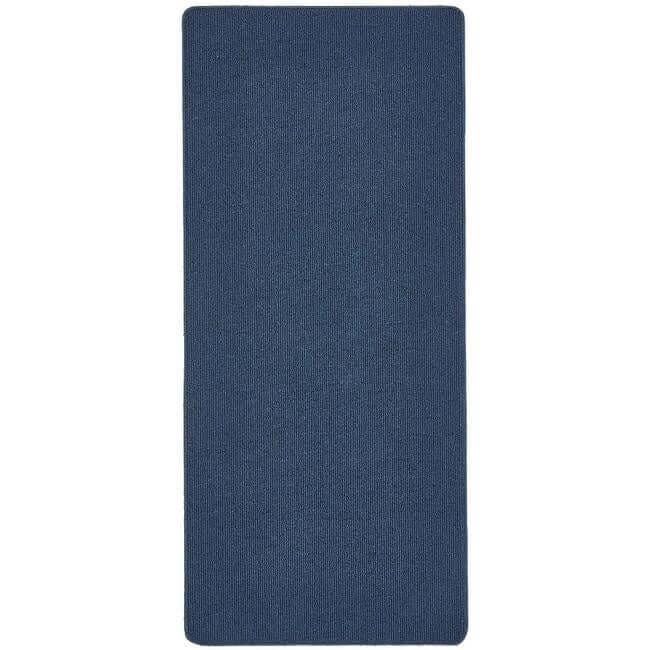 The Rugs Blue Washable Plain Mat And Runner - 67X150 Cm