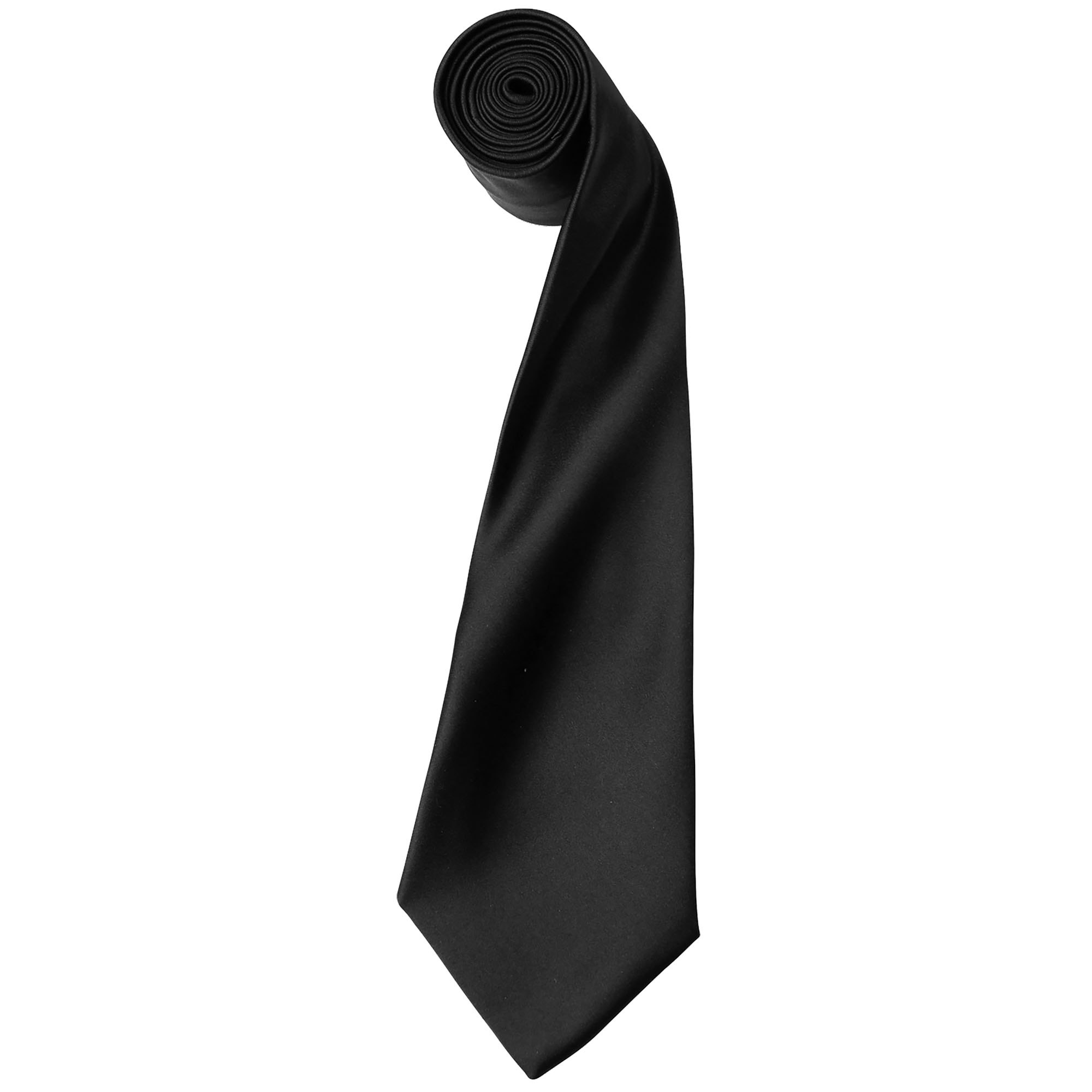 Premier Men's Black Plain Satin Tie (Narrow Blade) Pack Of 2 In - Image 3