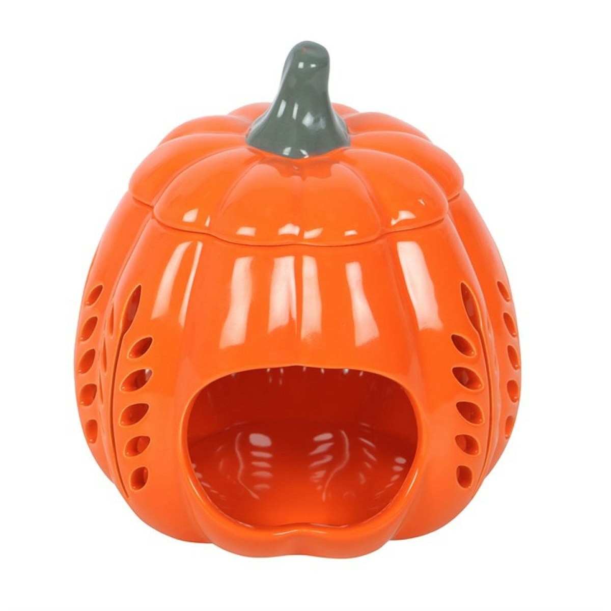 Diletto Gifts Orange Leaf Cut Out Pumpkin Oil Burner And Wax Warmer