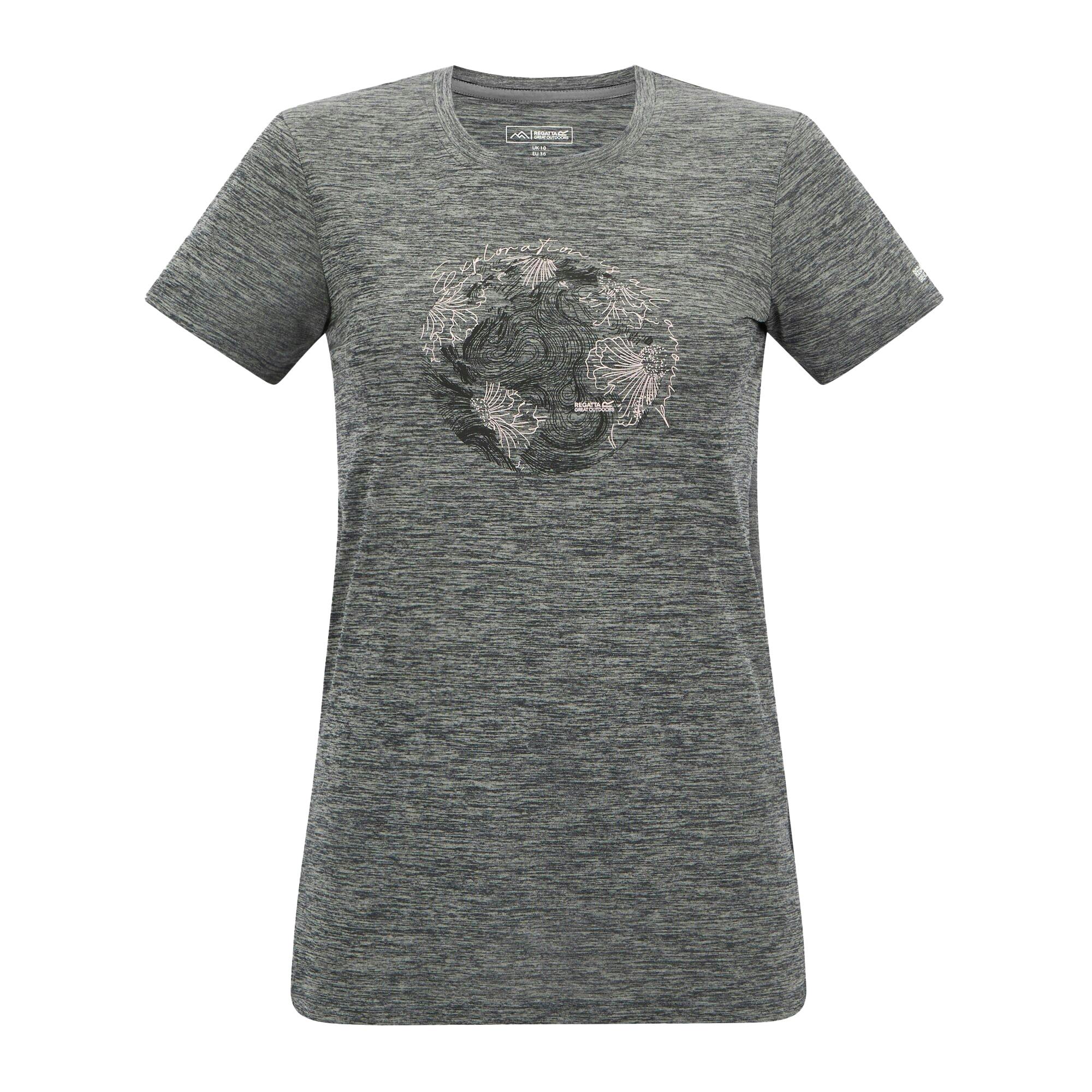 Regatta Women's Dark Fingal World T-Shirt - Storm Marl - Storm Marl - 18 Uk