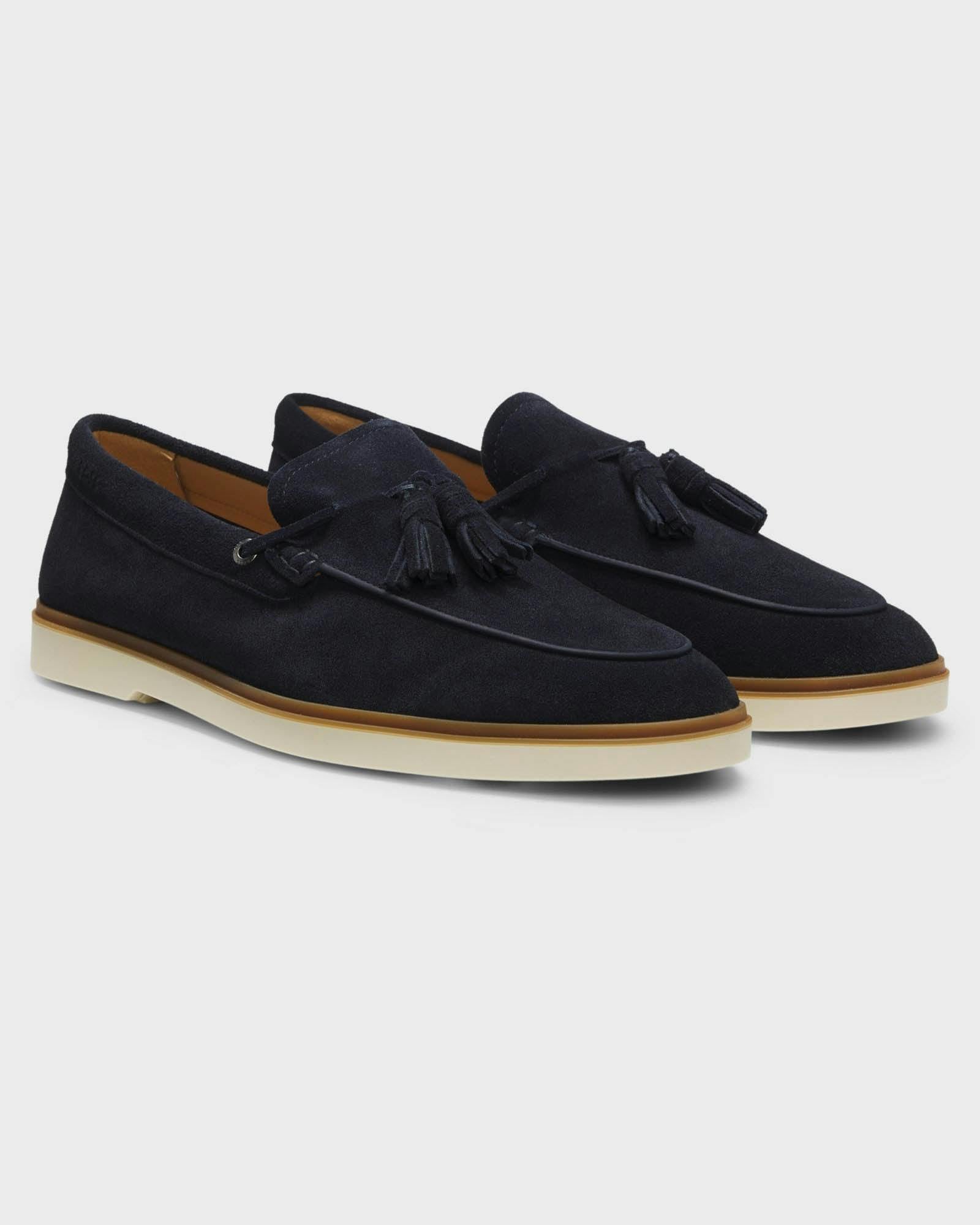 Boss Men's Orange/Dark/Blue Hedley Suede Loafers With Tassel Trim - 402 - 402 - Uk12 Eu46 Us13