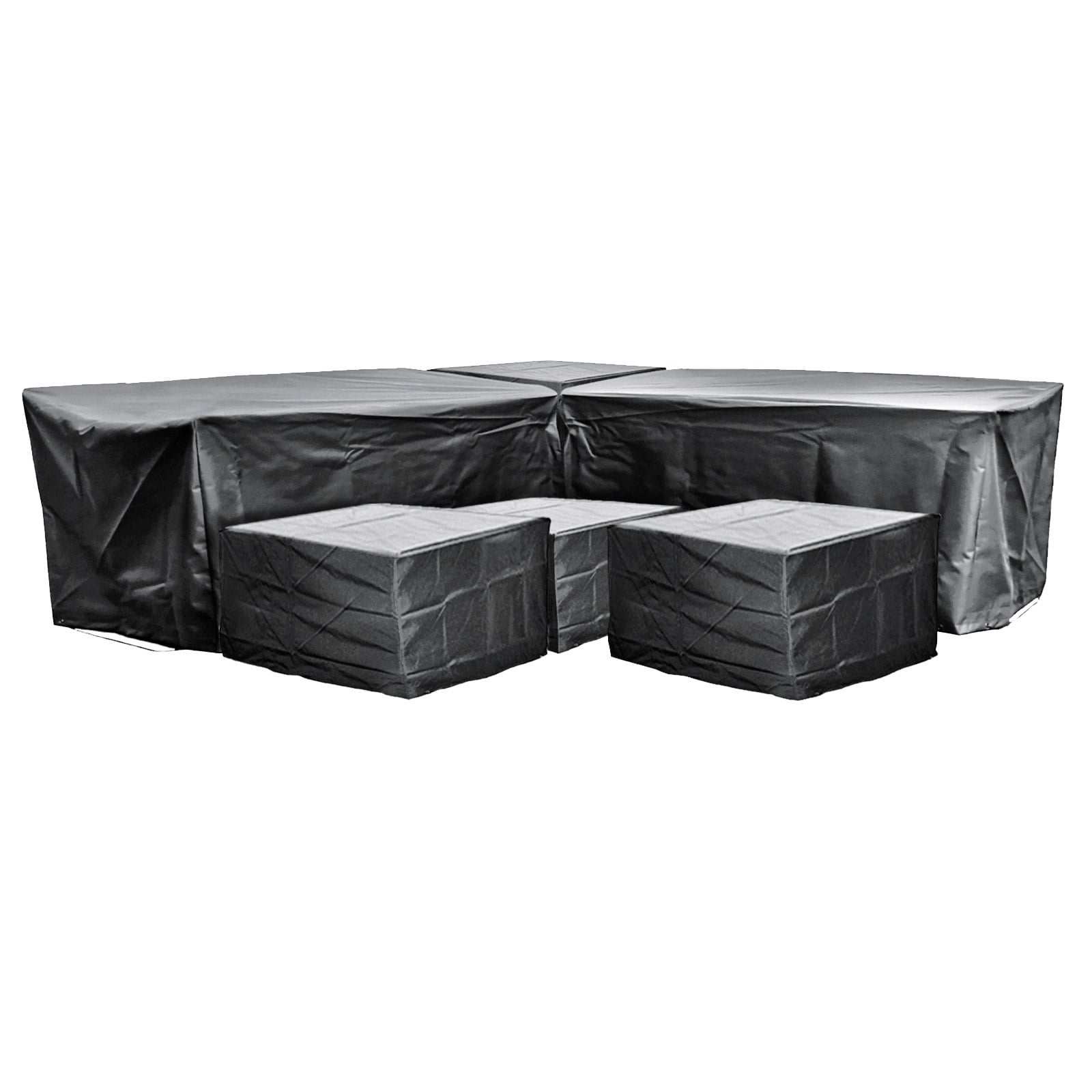 Rackhams Black Cozy Bay Ezbreathe Malta 8 Seat Twin Stool Furniture Set Cover In