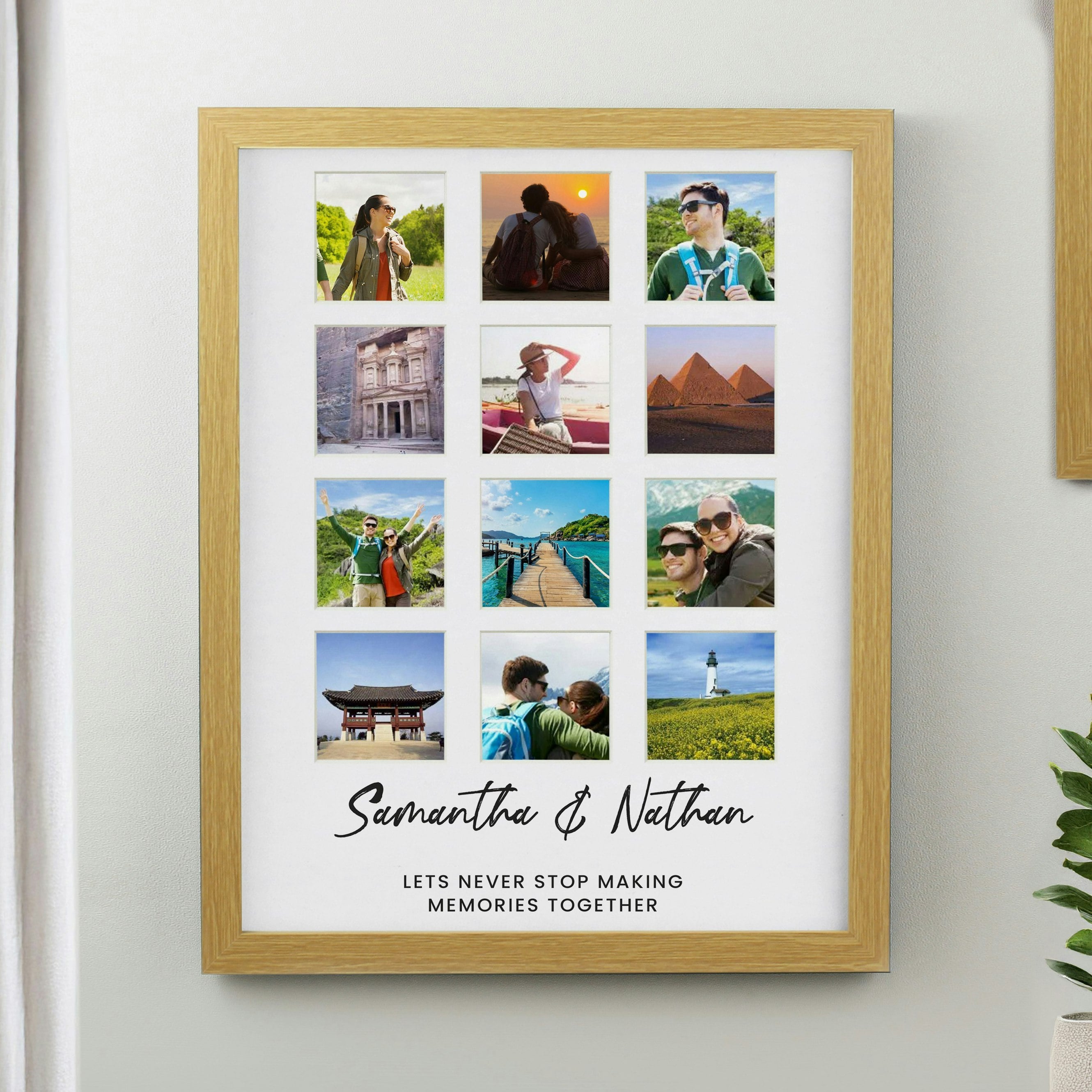 Personalised Memento Company Personalised Oak Multi Photo Frame