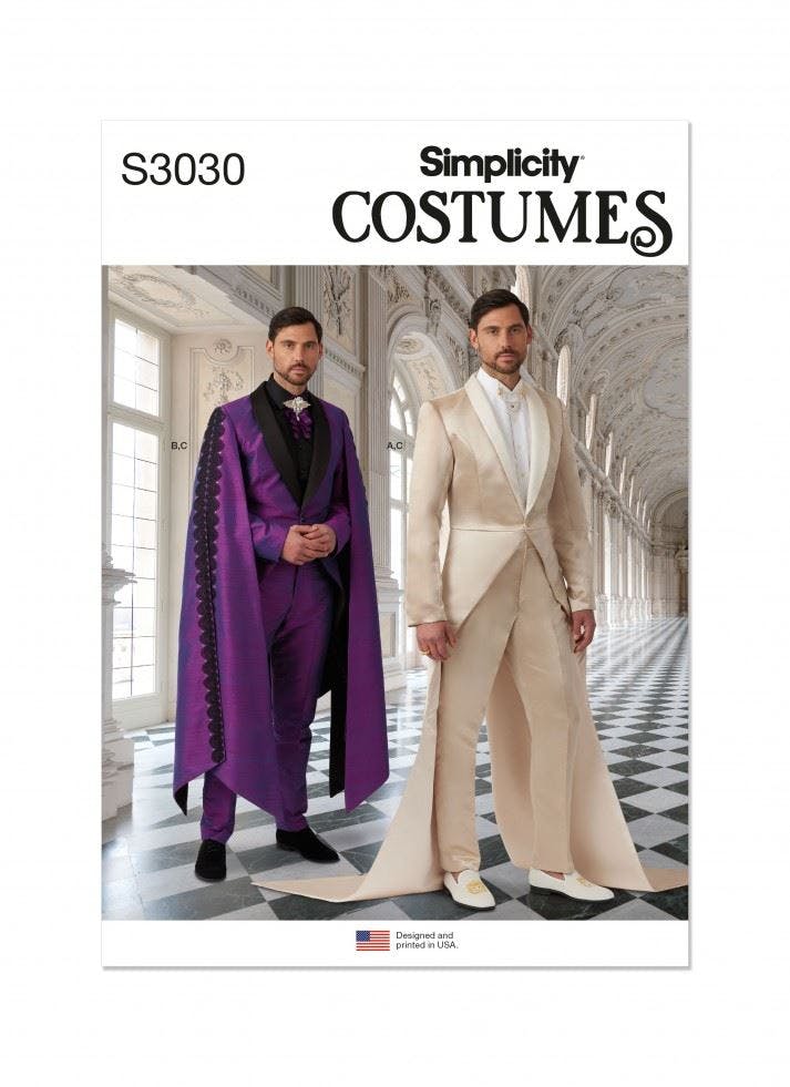 Simplicity Men's Sewing Pattern 3030, Costumes For Aa (34-36-38-40-42) - Intermediate - Aa (34-36-38-40-42)