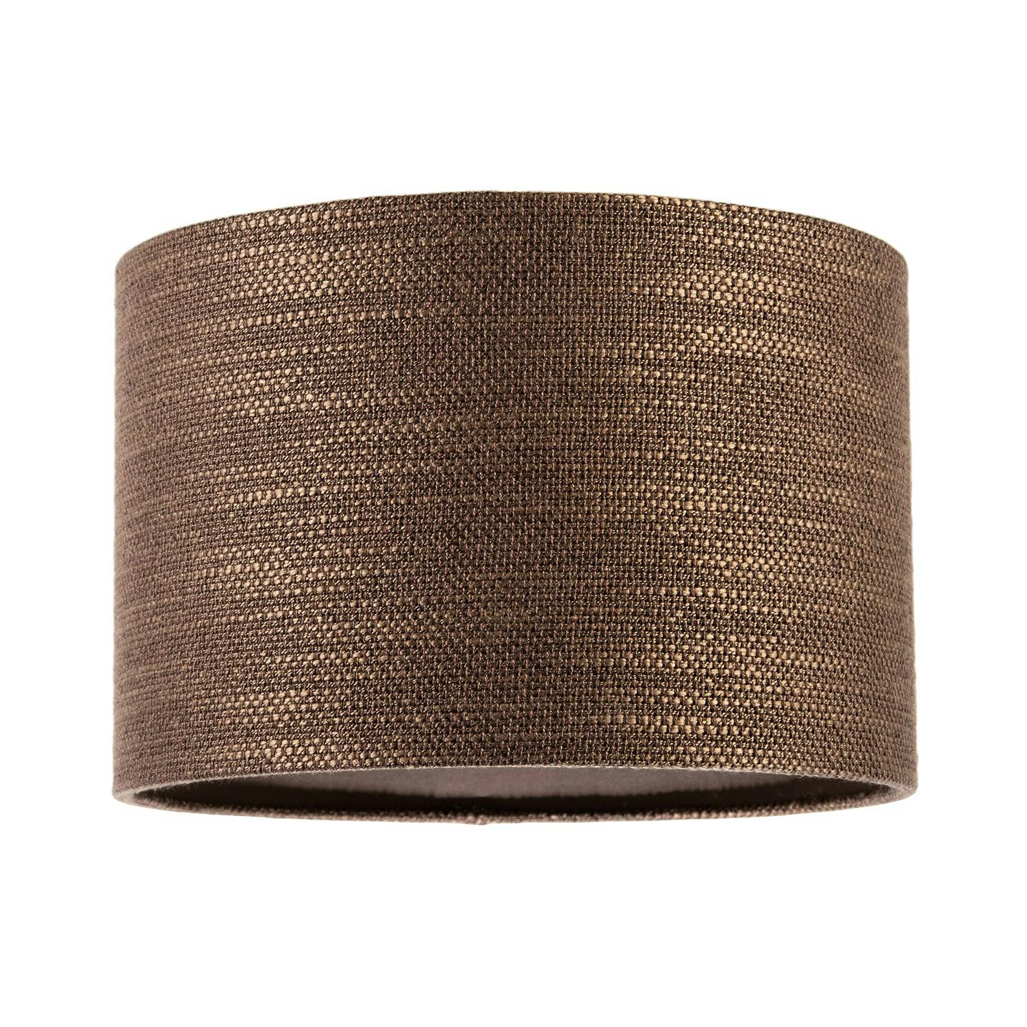 Contemporary Bobbled and Textured Linen Fabric Lamp Shade in Chocolate Brown | 30cm x 20cm | for Ceiling Pendant or Lamp Base by Happy Homewares - Image 2