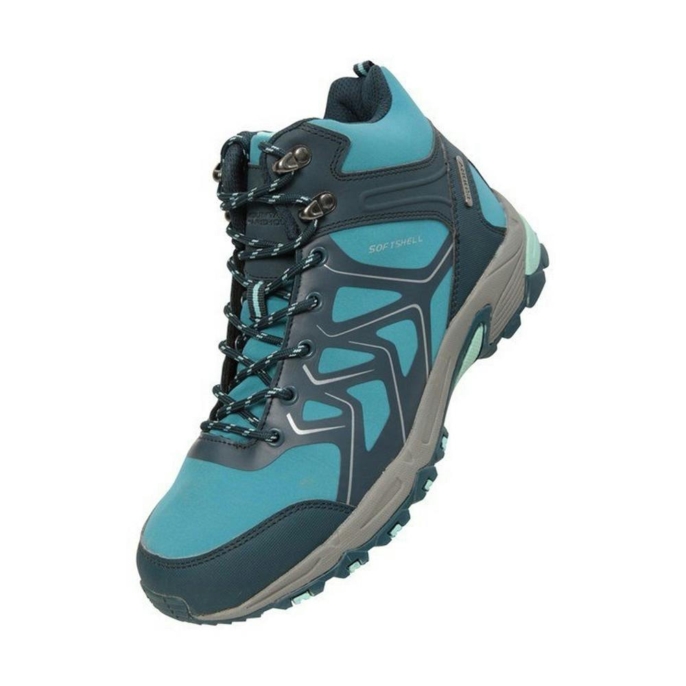 Mountain Warehouse Women's / Shadow Softshell Walking Boots - Teal - 4 Uk - Teal - 50% Synthetic/50% Textile