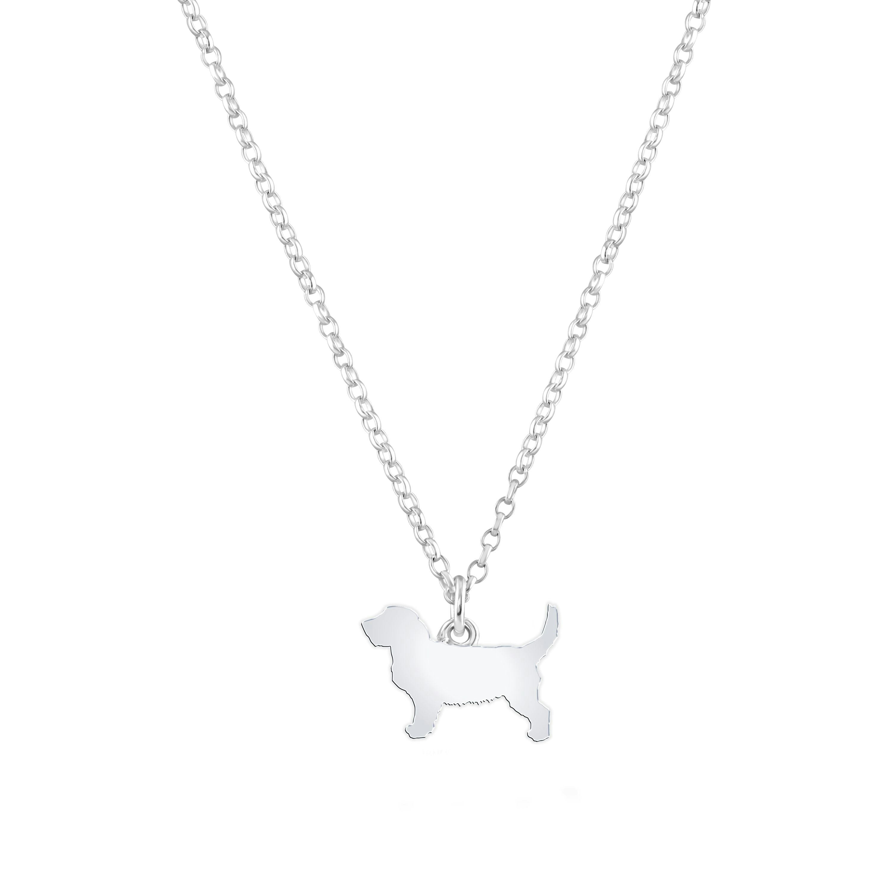 Mylee London Silver Griffon Fauve De Bretagne Silhouette Necklace - Personalised - No