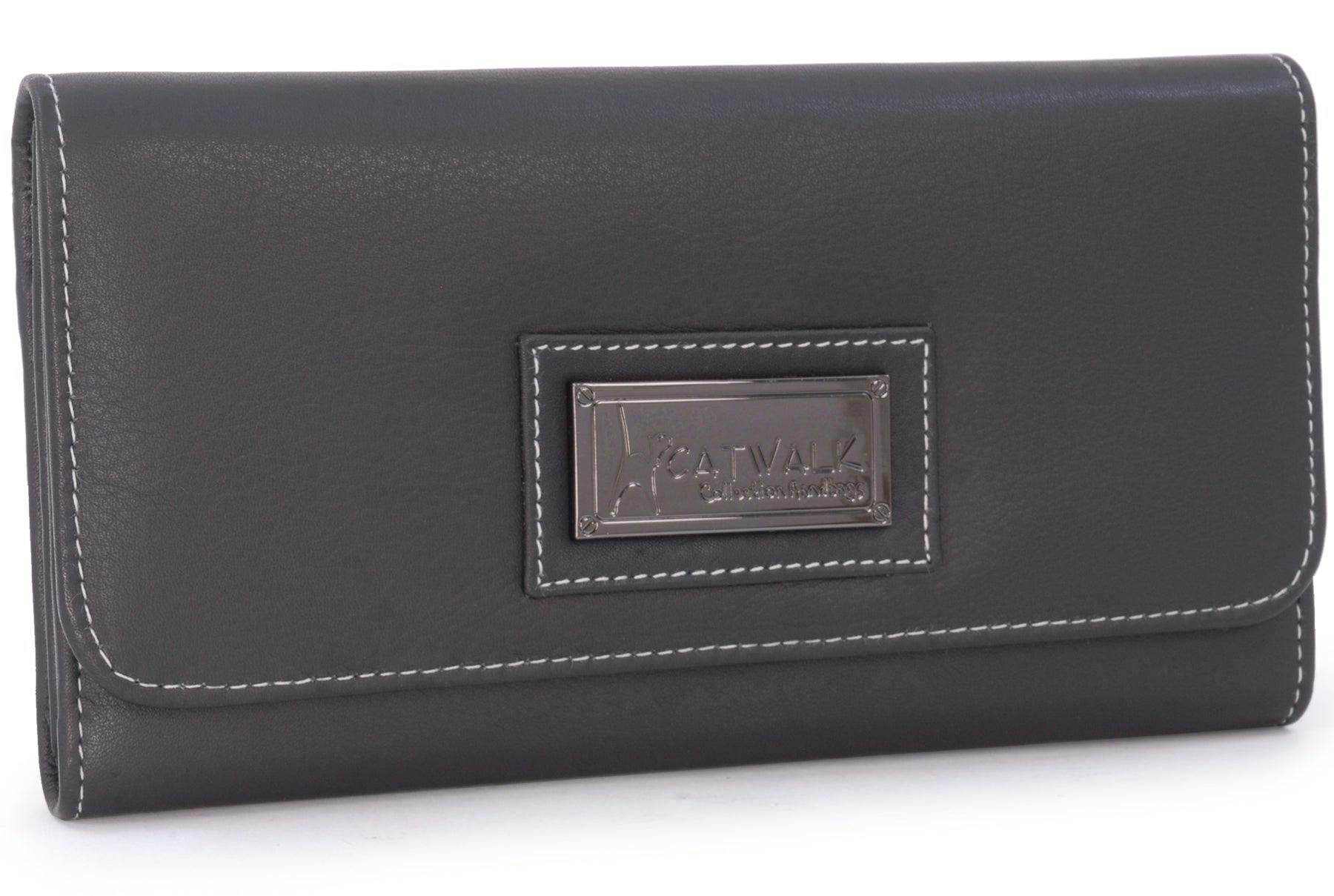 Catwalk Collection Handbags Black Gemma - Matinee Purse - Rfid