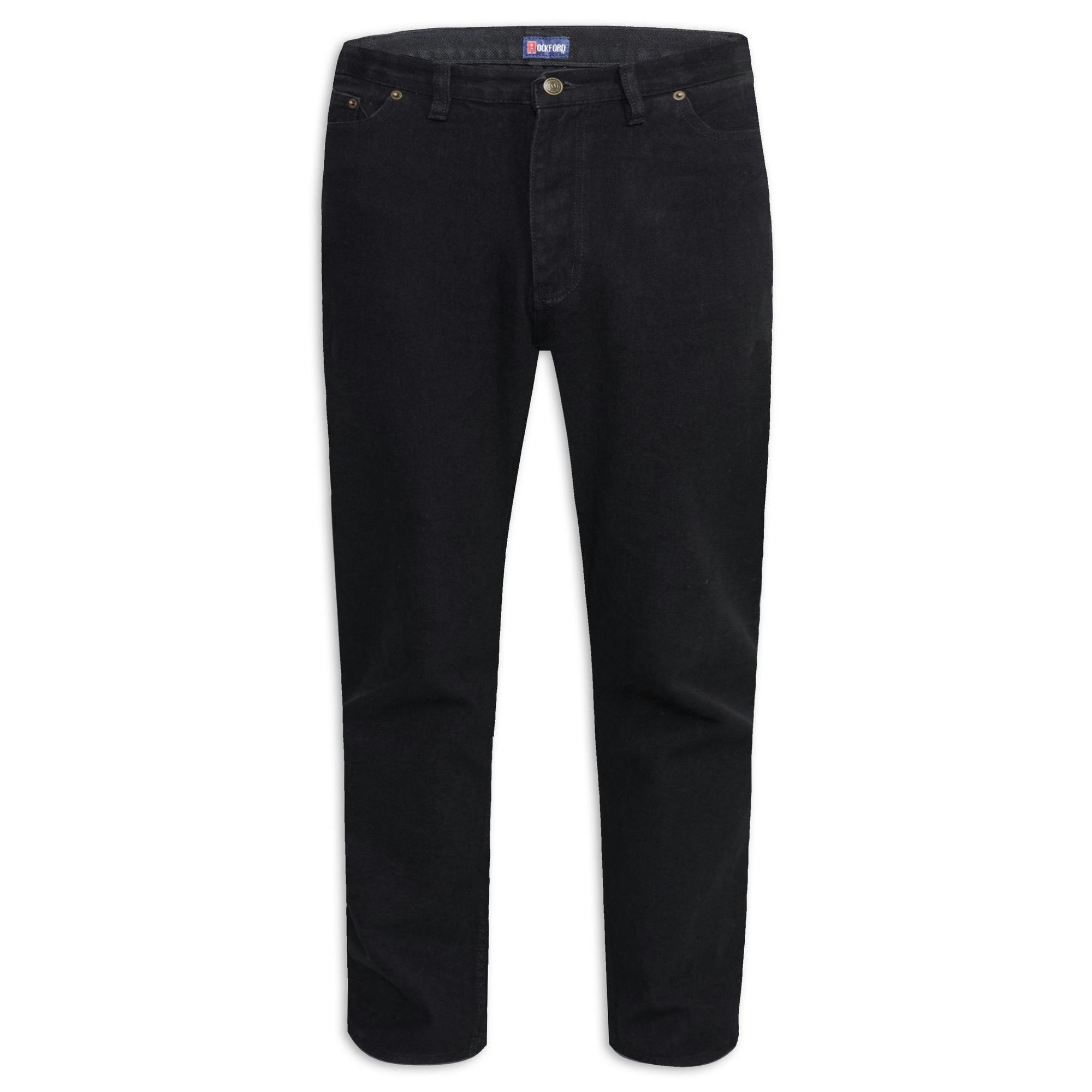 Duke Men's Black D555 Rockford Comfort Kingsize Jeans - 58R - 100% Cotton