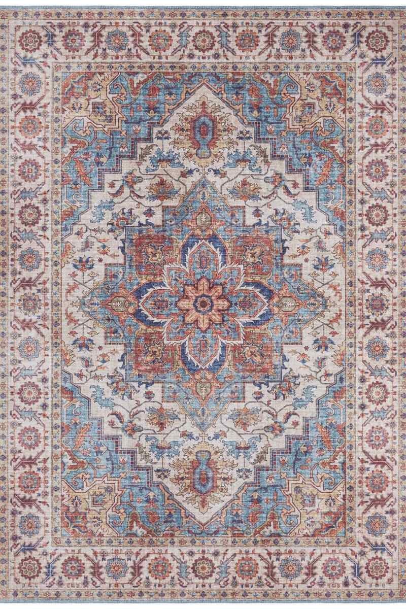 Rackhams Blue Oriental Anthea Rug Medallion Design - 80X150 Cm