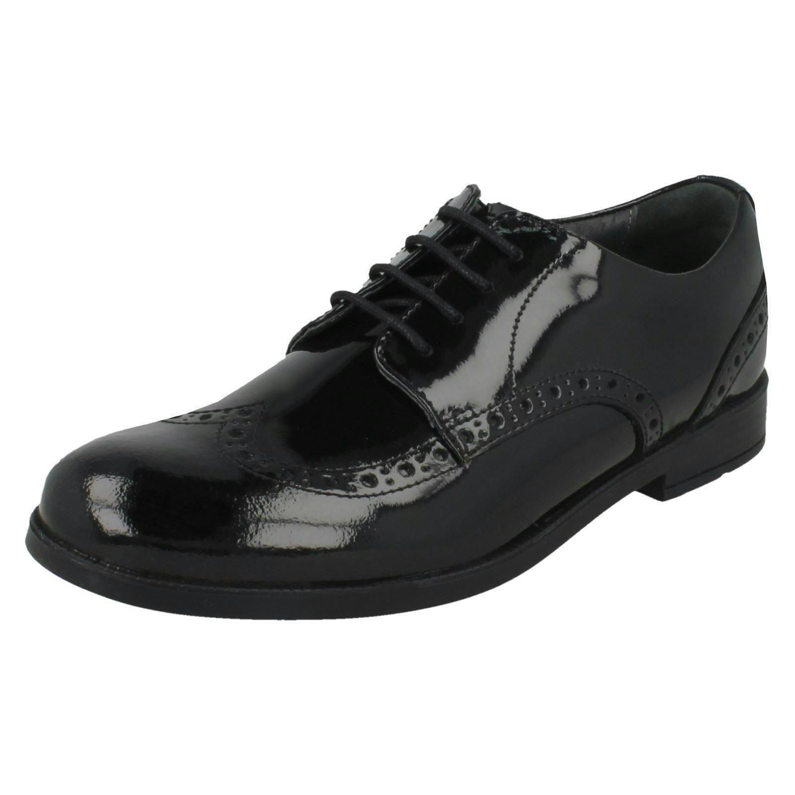 Start-Rite Girls Black School Shoes Brogue - Patent - Uk 3.5 Child - G