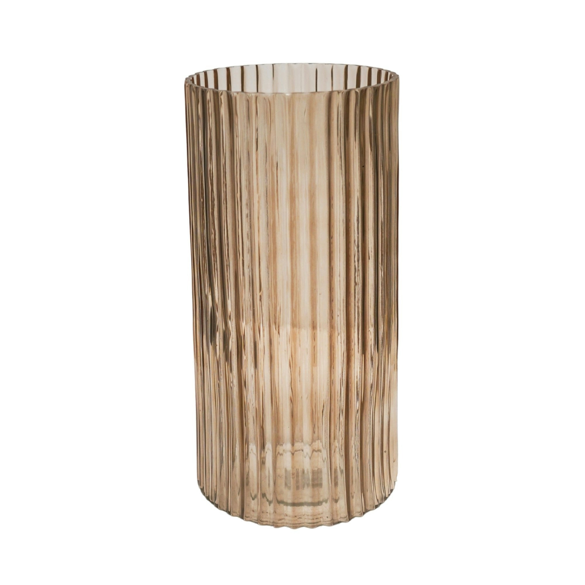 Rackhams Daphne Ribbed Vase - Apricot - Large