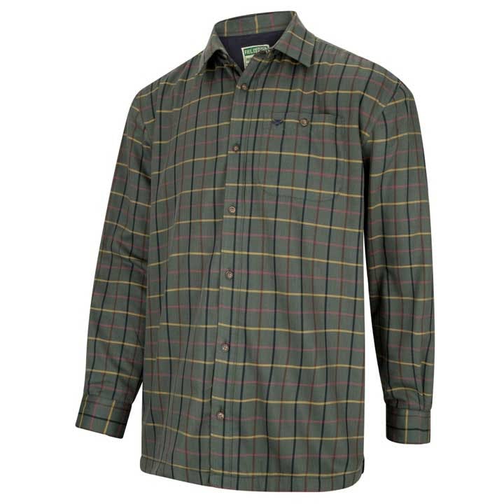 Hoggs Of Fife Men's Green Beech Micro Fleece Lined Shirts - S