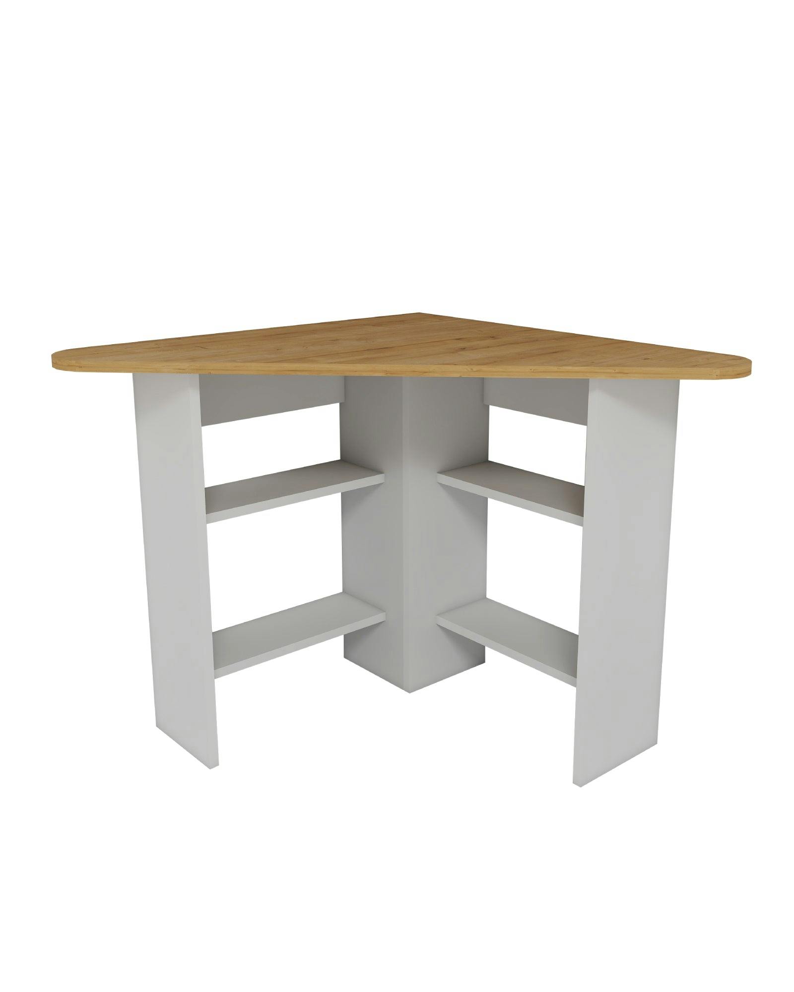 Destina Home White Corner Computer Desk With Shelves-Gredos - Sapphire Oak &