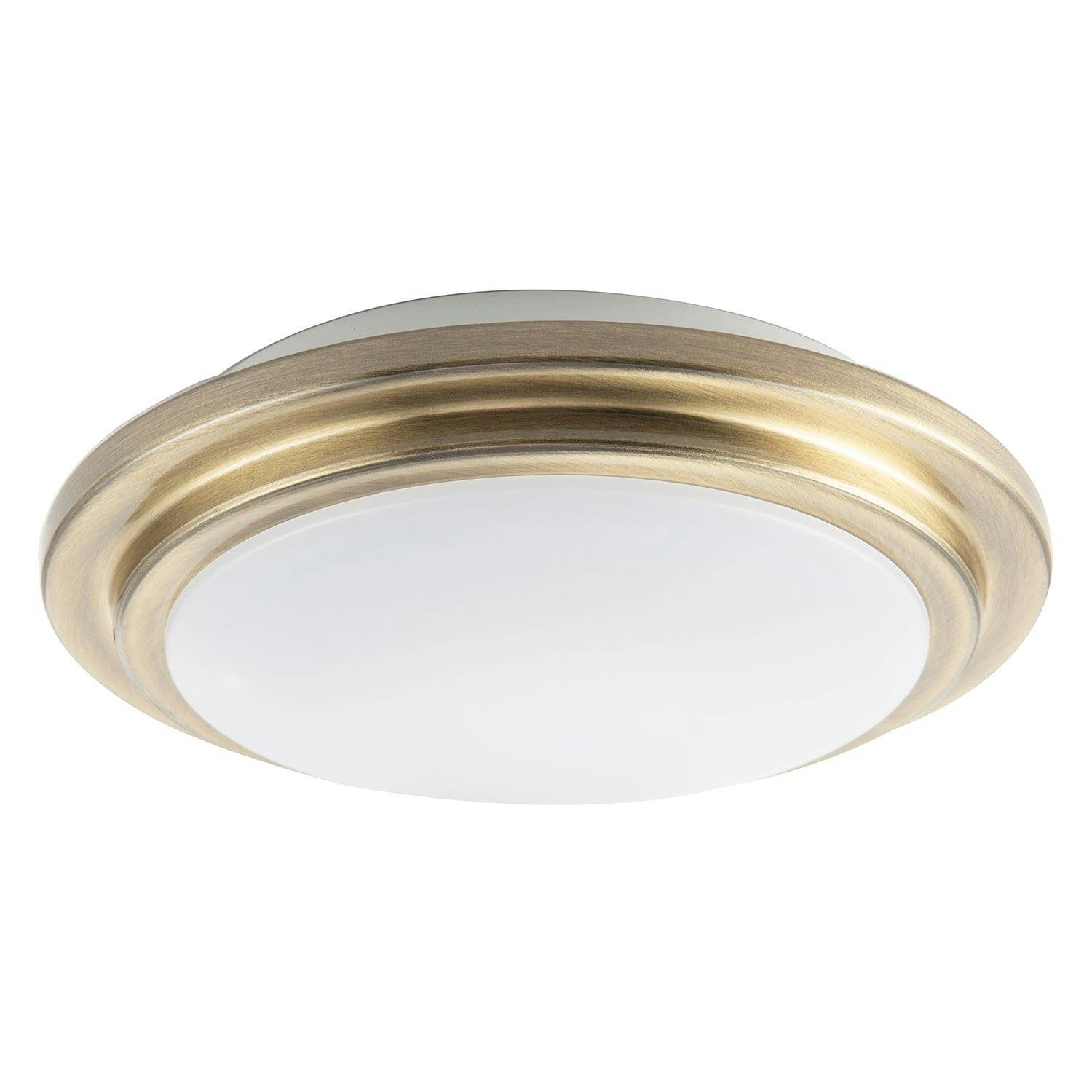 Rackhams Light Modern Chic Antique Brass Flush Led Bathroom Ceiling Fitting