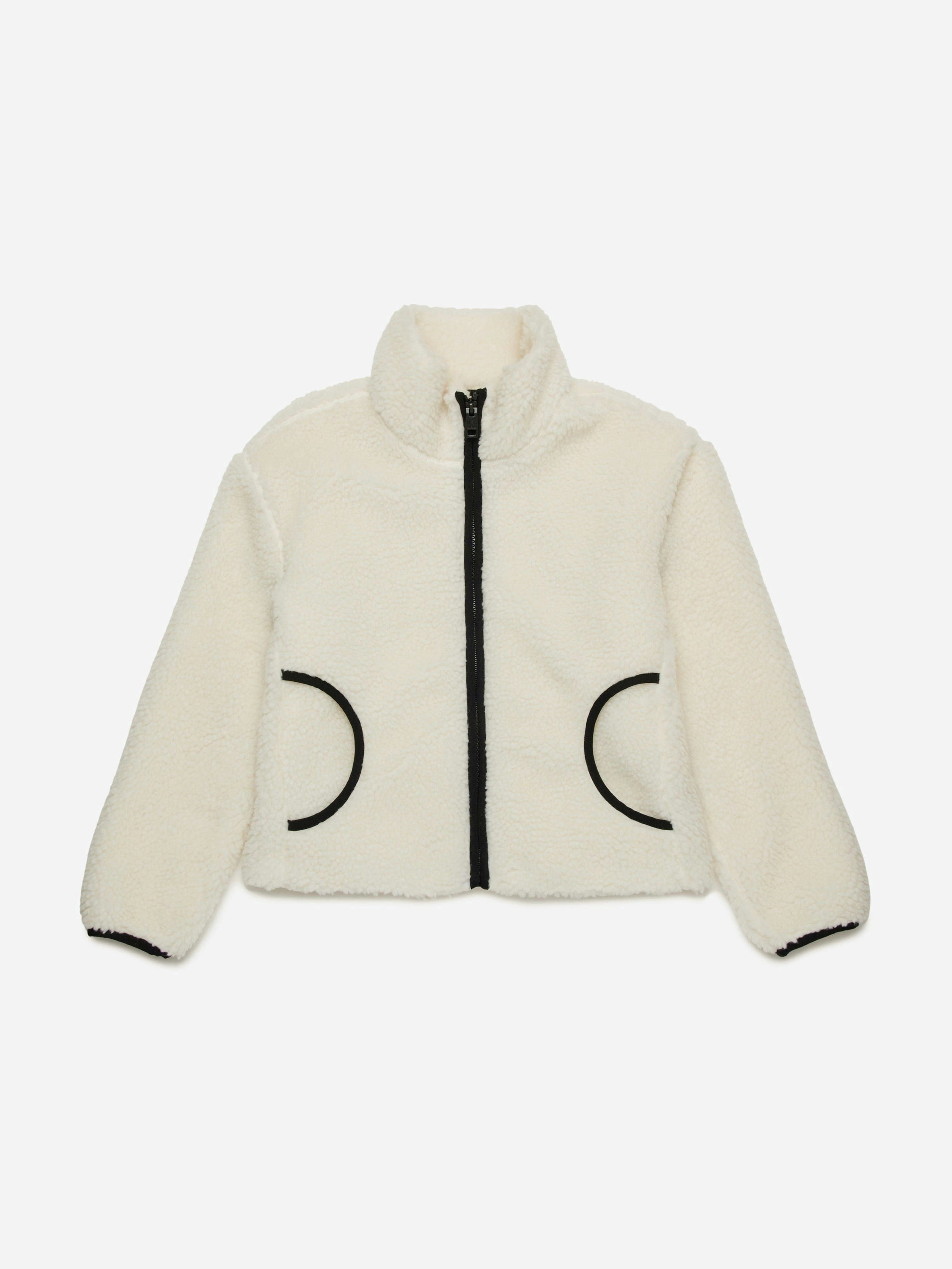 Diesel Girls Ivory Polar Fleece Jacket In - 8 Yrs