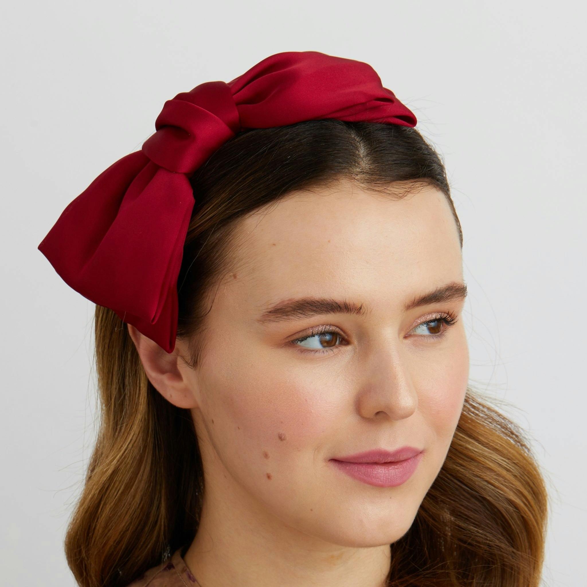 Queenmee Accessories Red Fascinator Bow Headband
