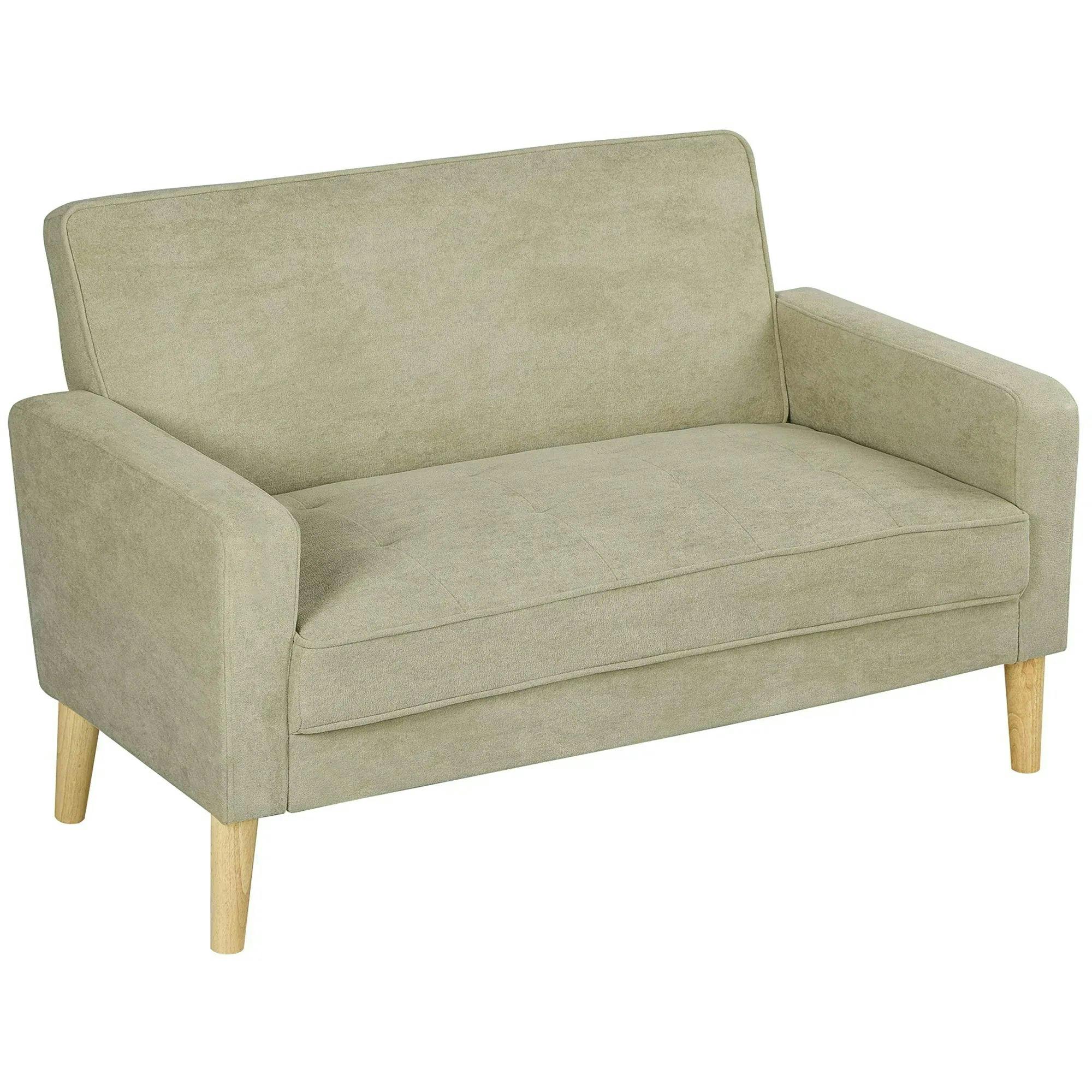 Bobobiy Beige Two-Seater Velvet-Feel Sofa