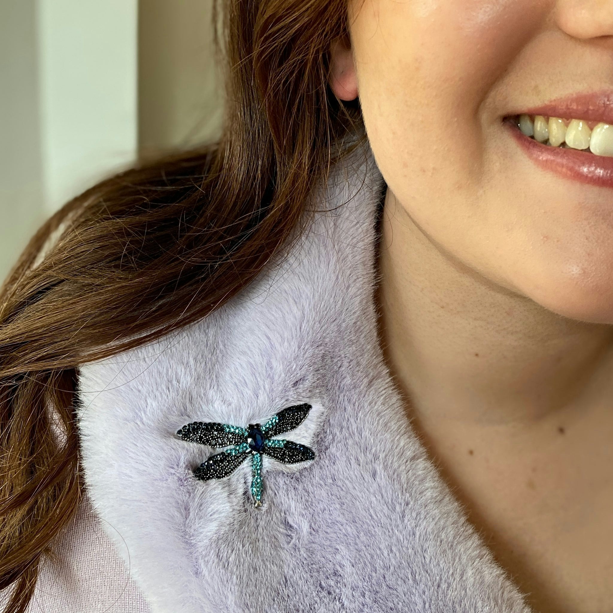 Queenmee Accessories Blue Dragonfly Brooch Small Brooch