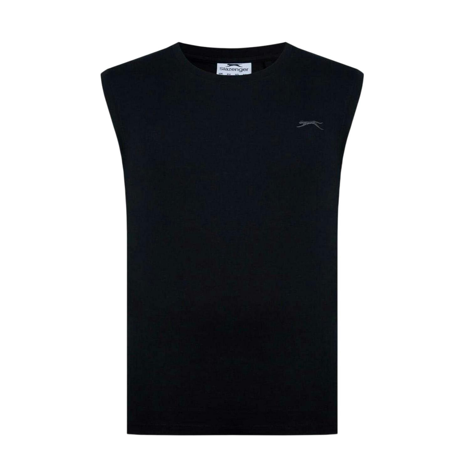 Slazenger Men's Black Logo Cotton Vest Top - 4XL - 100% Cotton