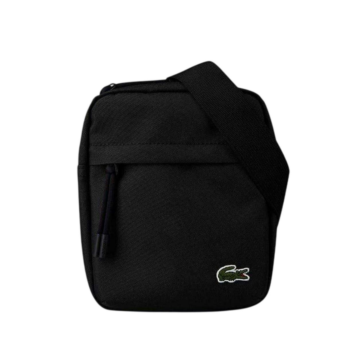 Lacoste Black Vertical Canvas Camera Bag - One Size - 100% Mixed