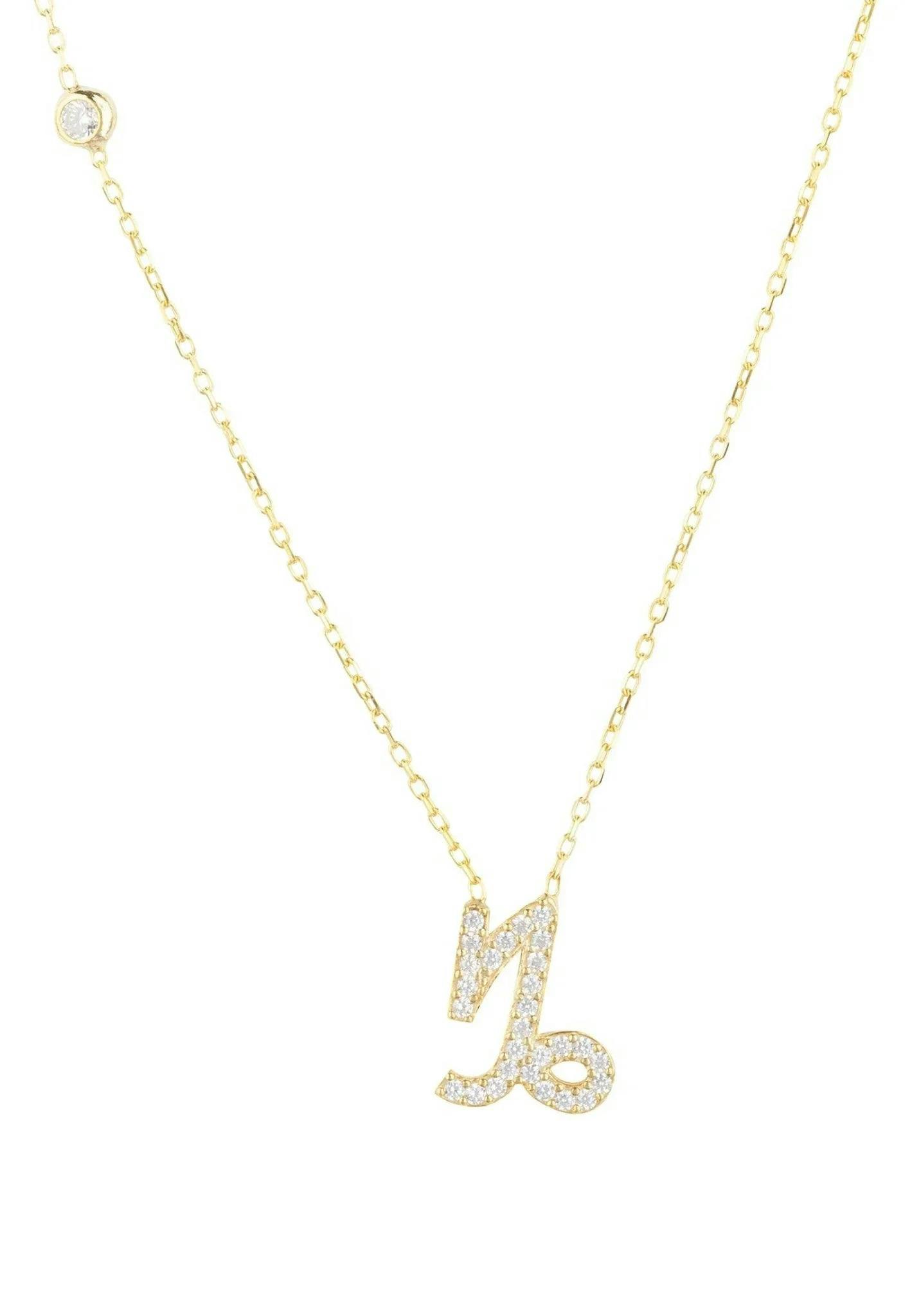 Latelita Gold Zodiac Star Sign Pendant Necklace Capricorn