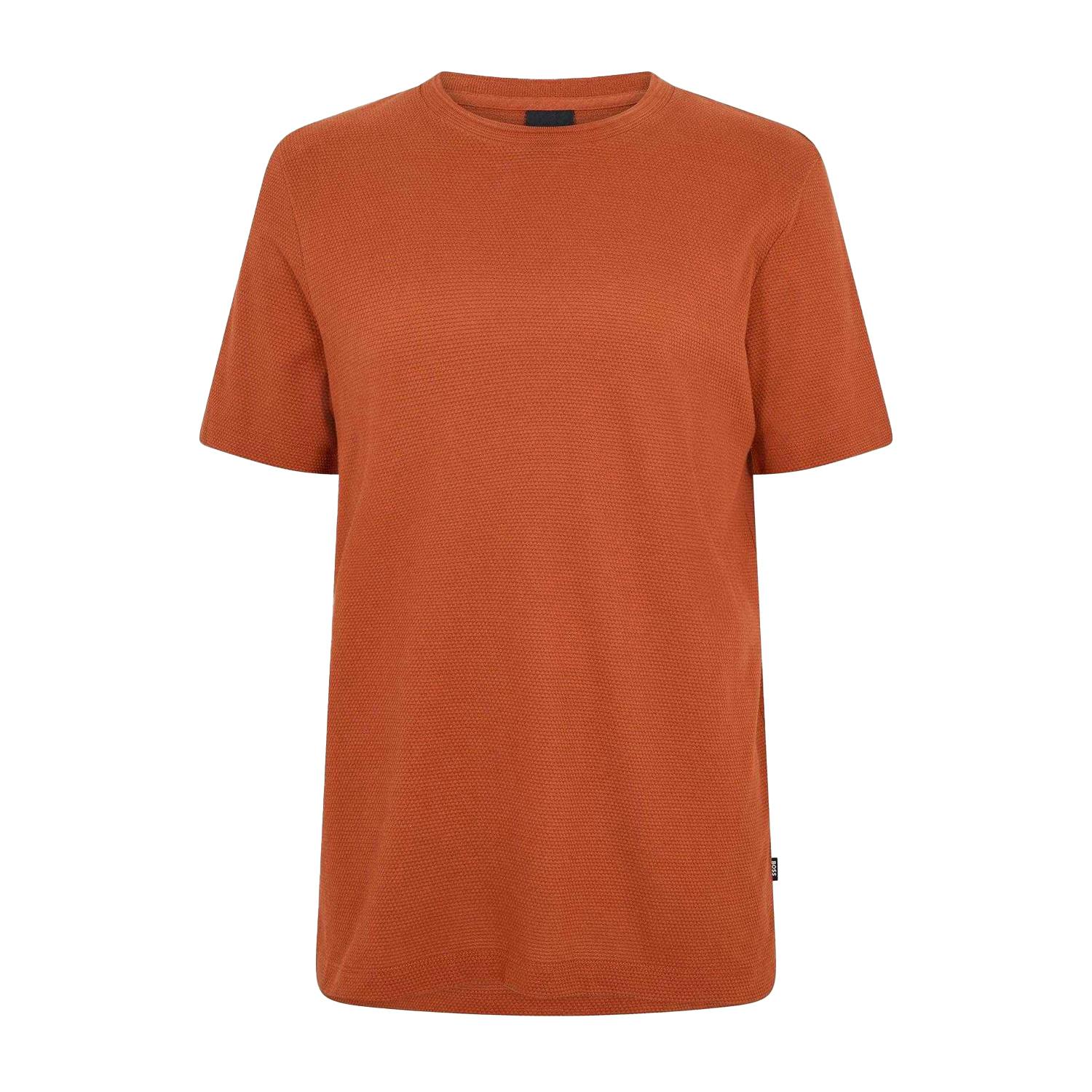 Hugo Boss Men's Dark/Orange Boss Cotton Regular T-Shirt - L - 100% Mixed