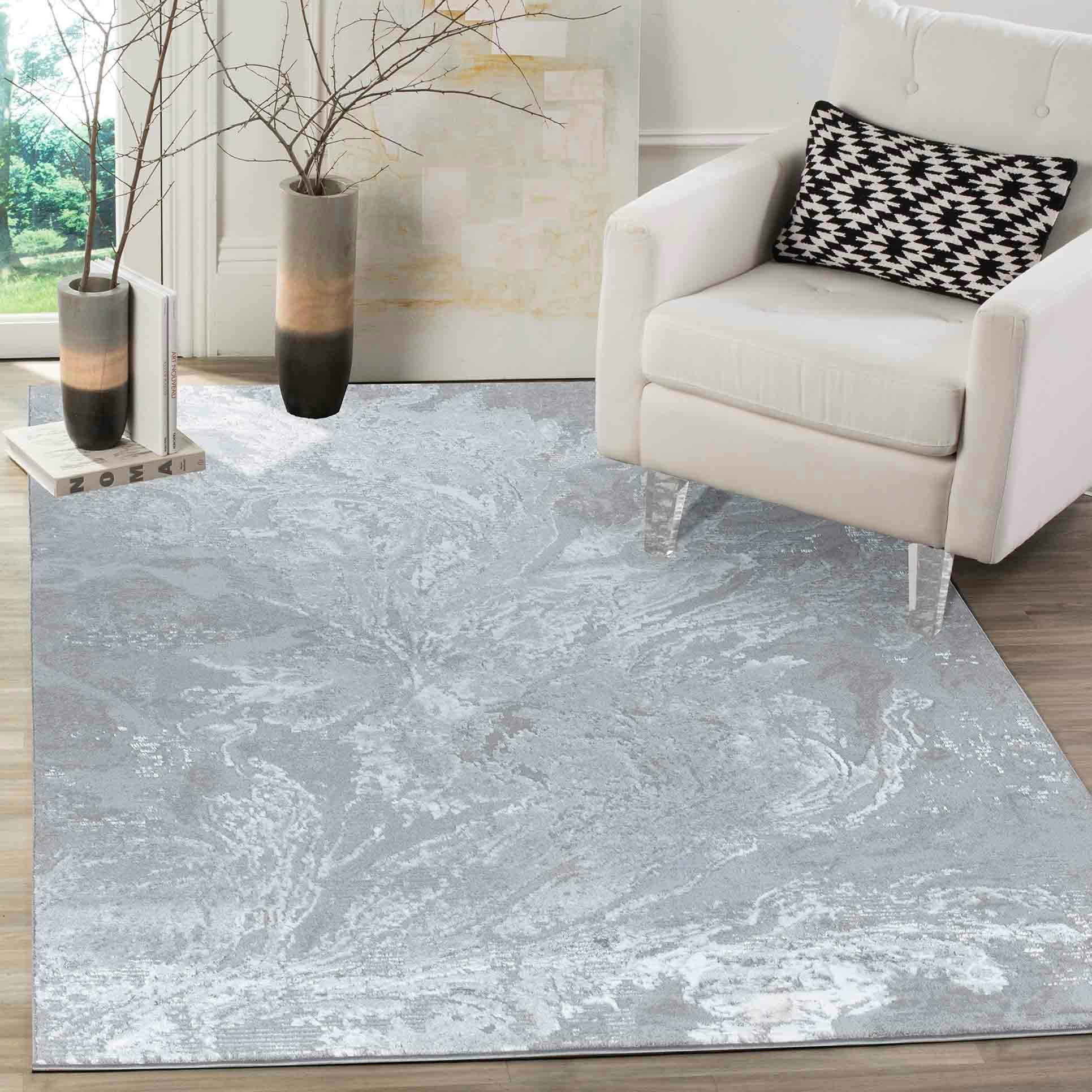 Rackhams Grey Carved Rug Serenity 205 - 60Cm X 220Cm (2Ft X 7.2Ft)