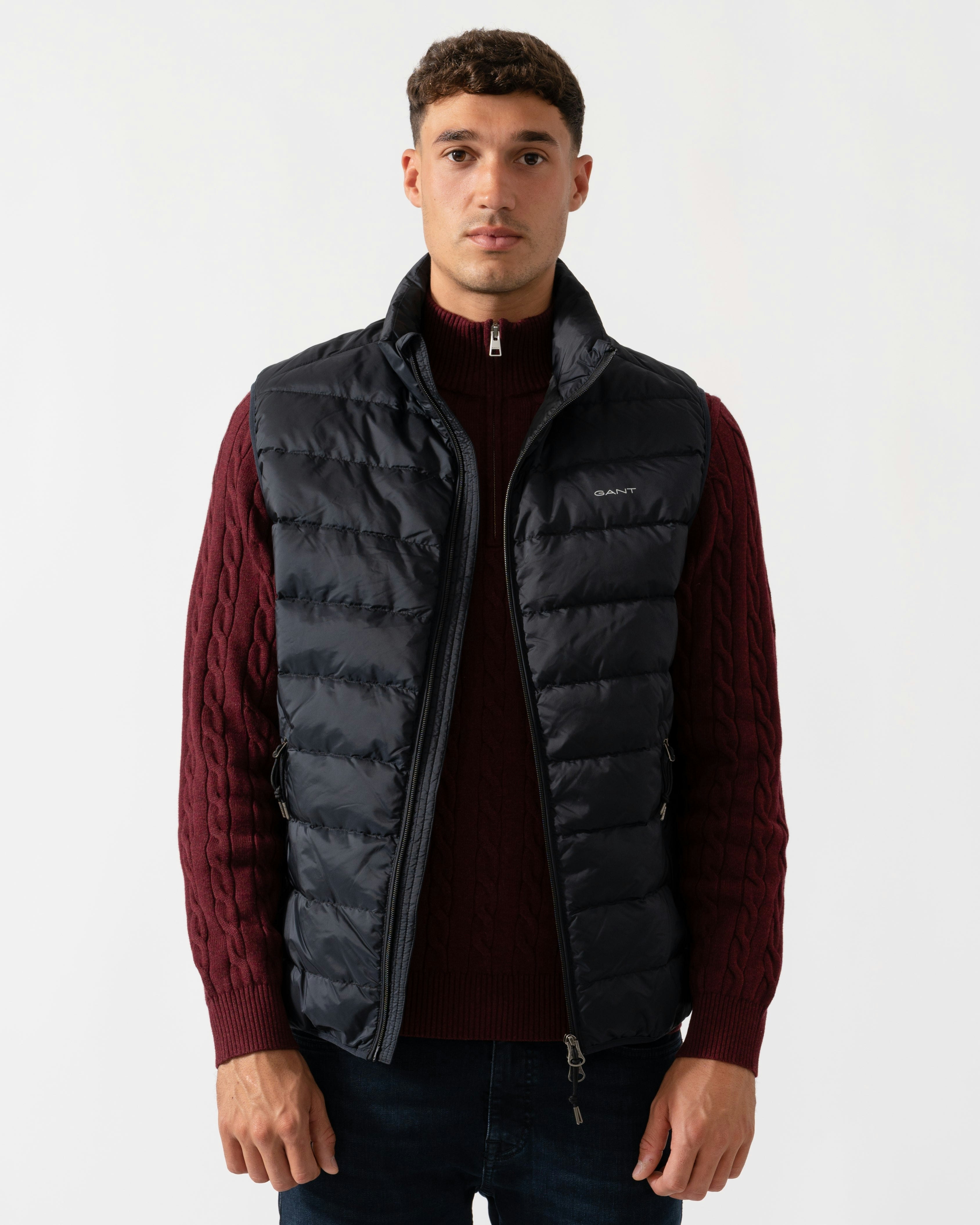 Gant Men's Light/Black Down Padded Gilet - 5 - 5 - M