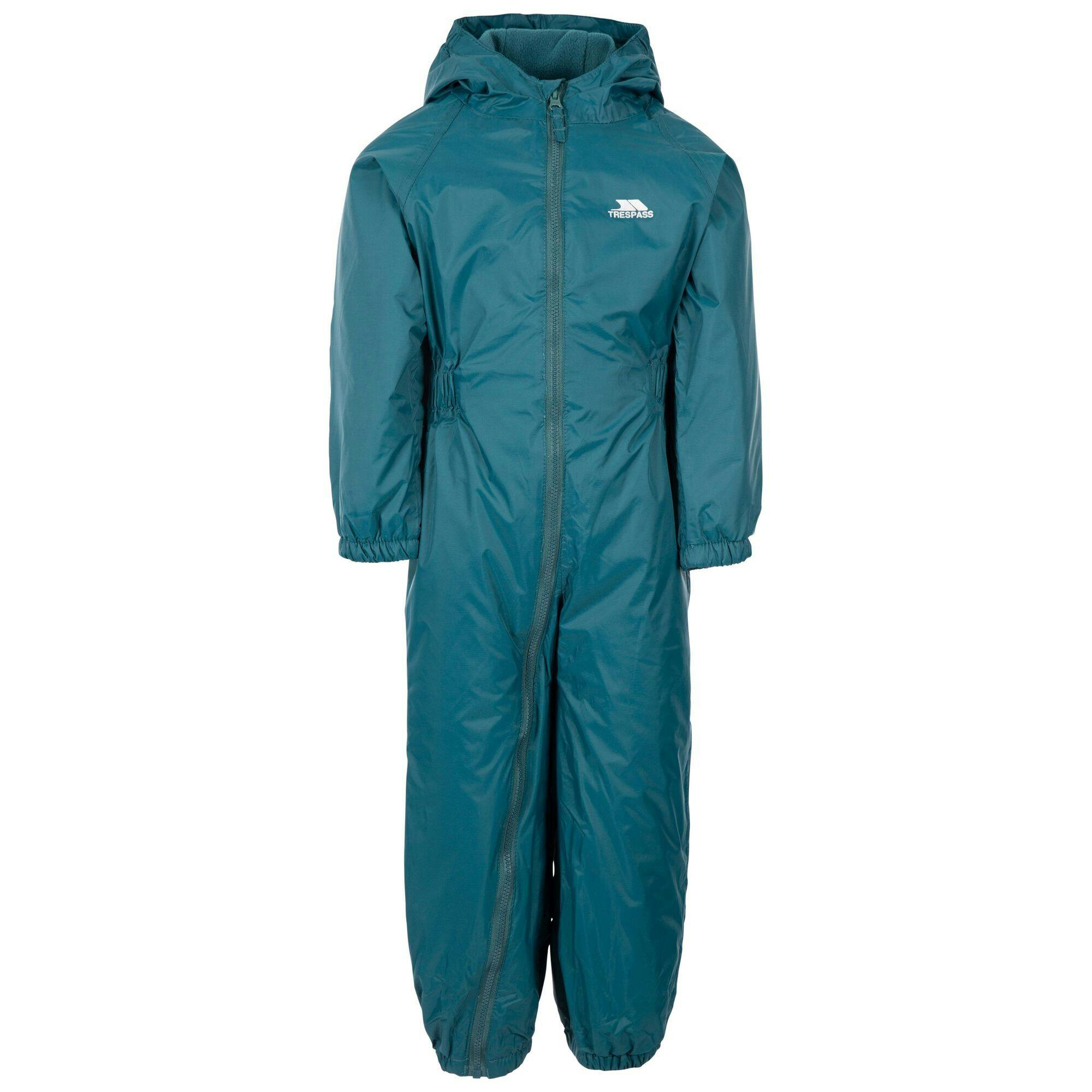 Trespass Babies Button Rain Suit - Teal - 18-24 Months - Teal - 100% Polyamide