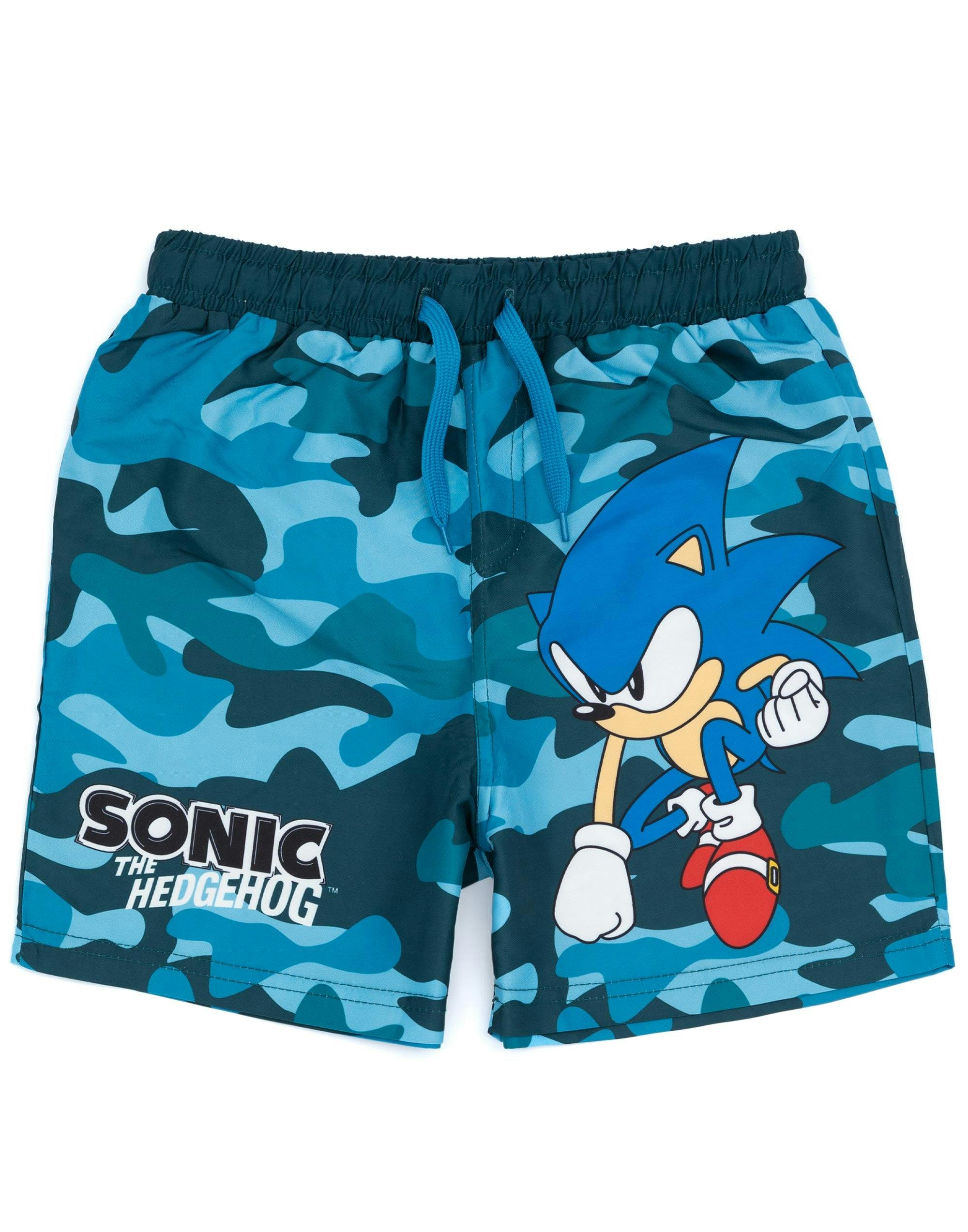 Vanilla Underground Boys Blue Sonic The Hedgehog Camo Swim Shorts - 4-5 Years