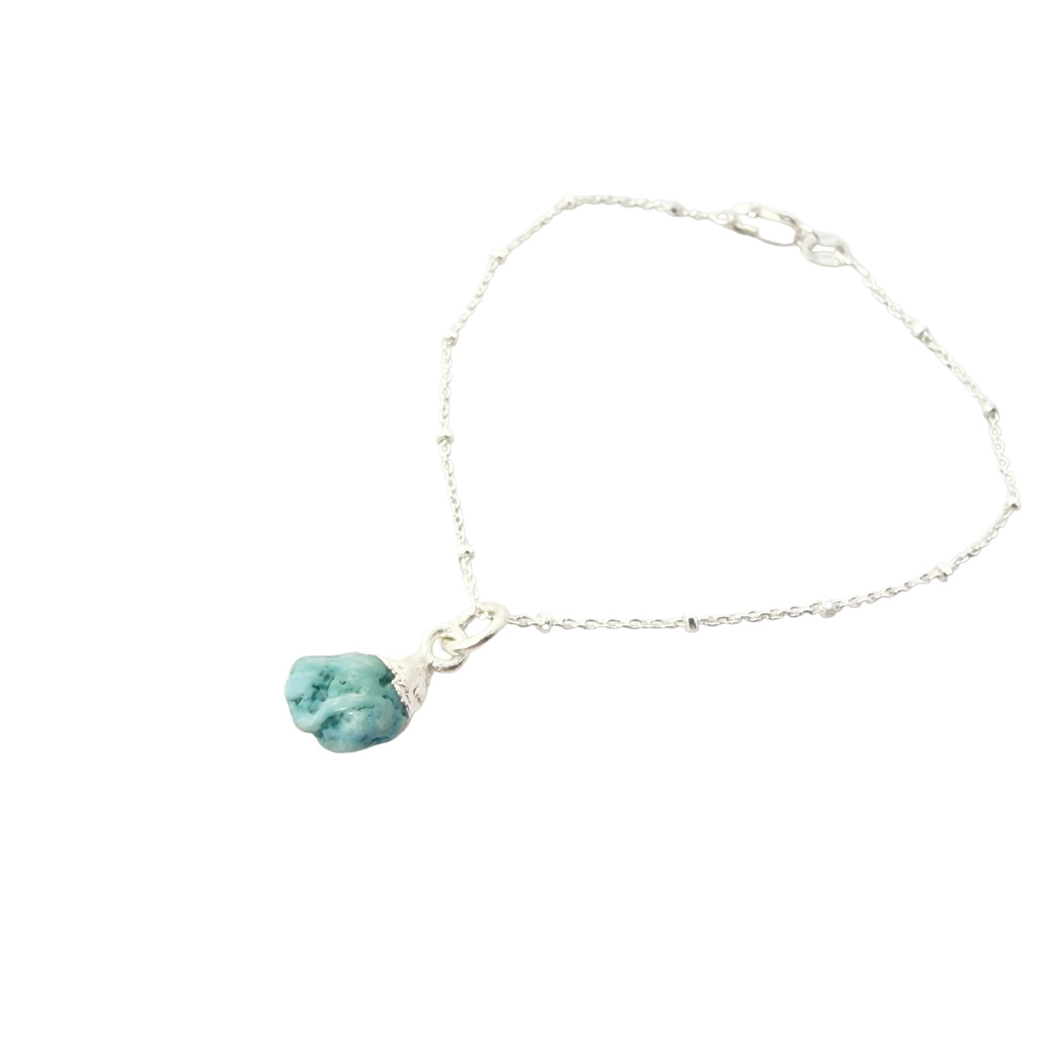 Harfi Turquoise/Silver Raw December Birthstone Bracelet