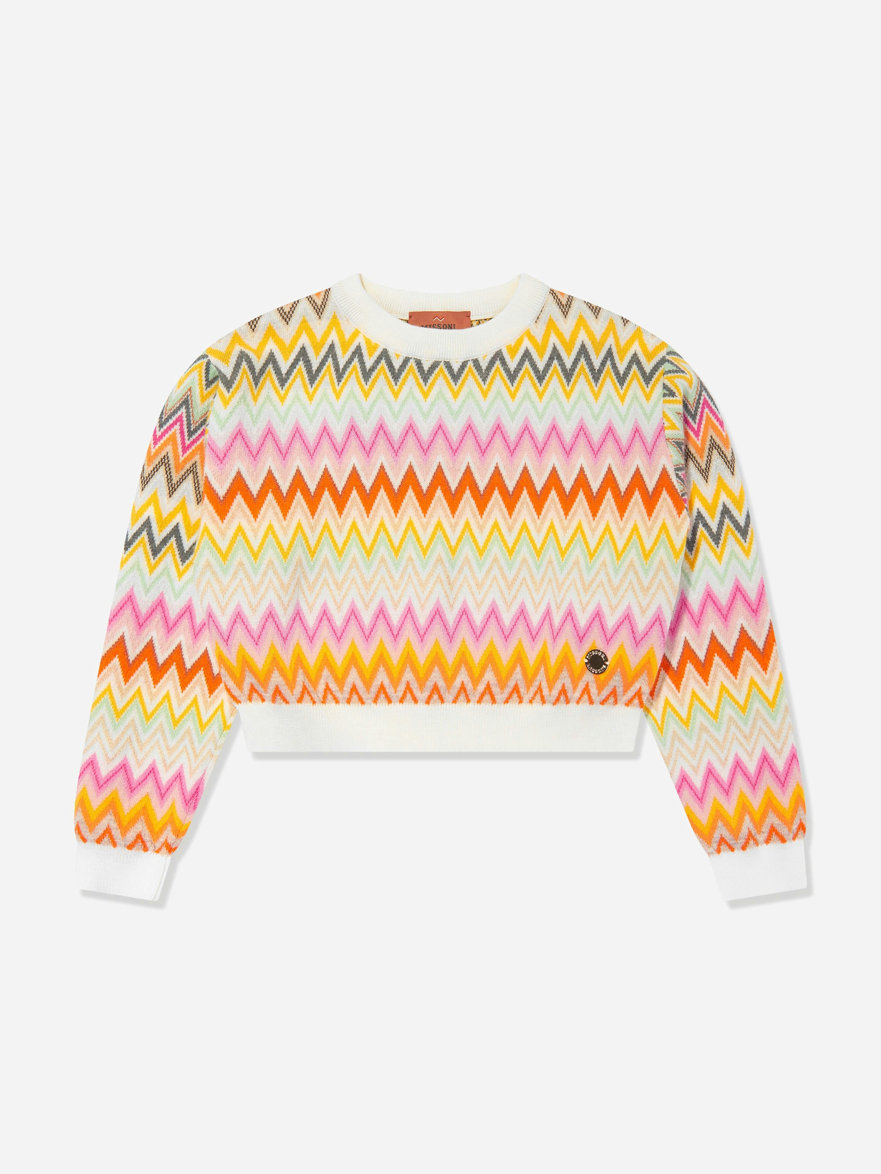 Missoni Girls Wool Zigzag Jumper In Multicolour - Multicoloured - 8 Yrs