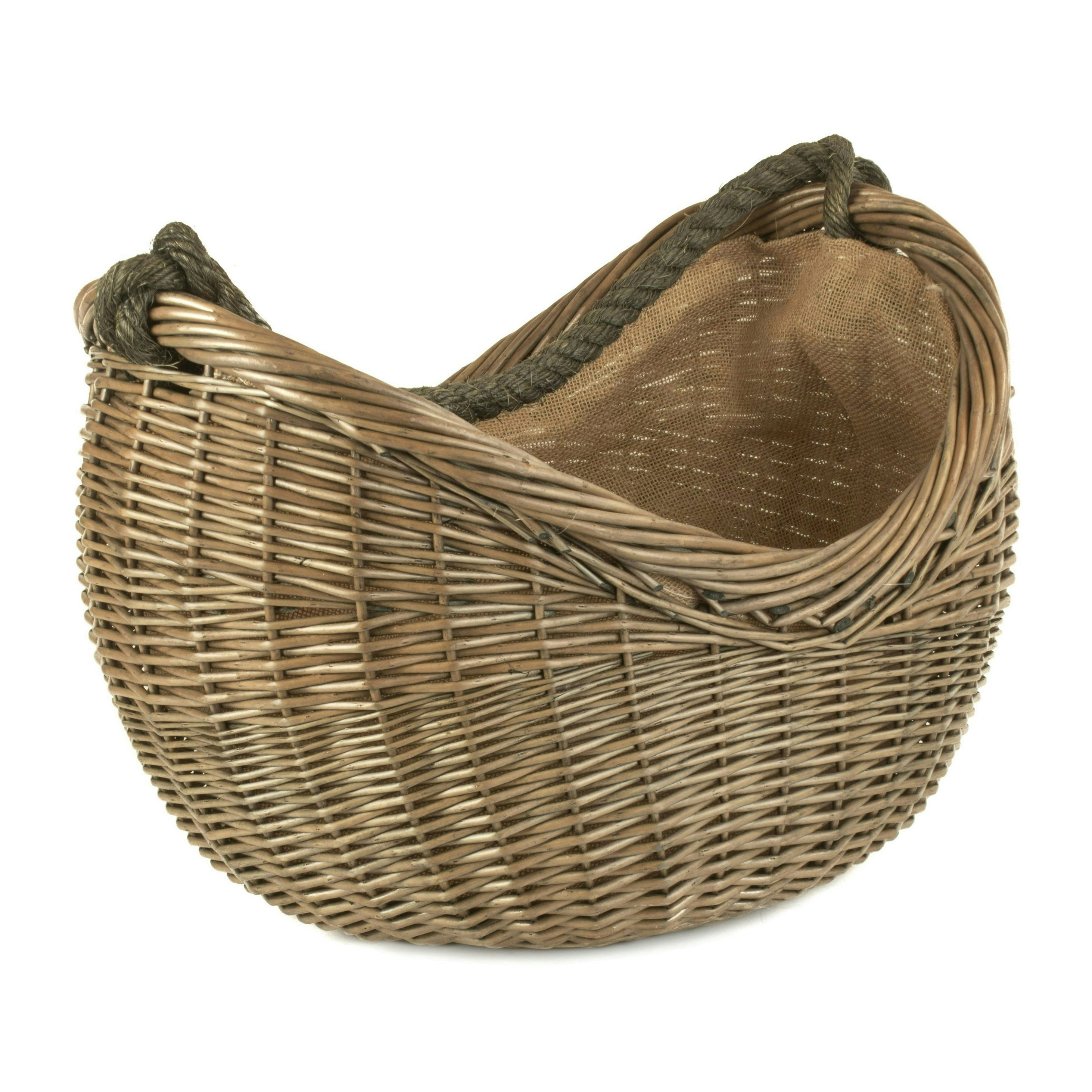 Red Hamper Red/Brown Hamper Antique Wash Rope Handled Wicker Log Basket