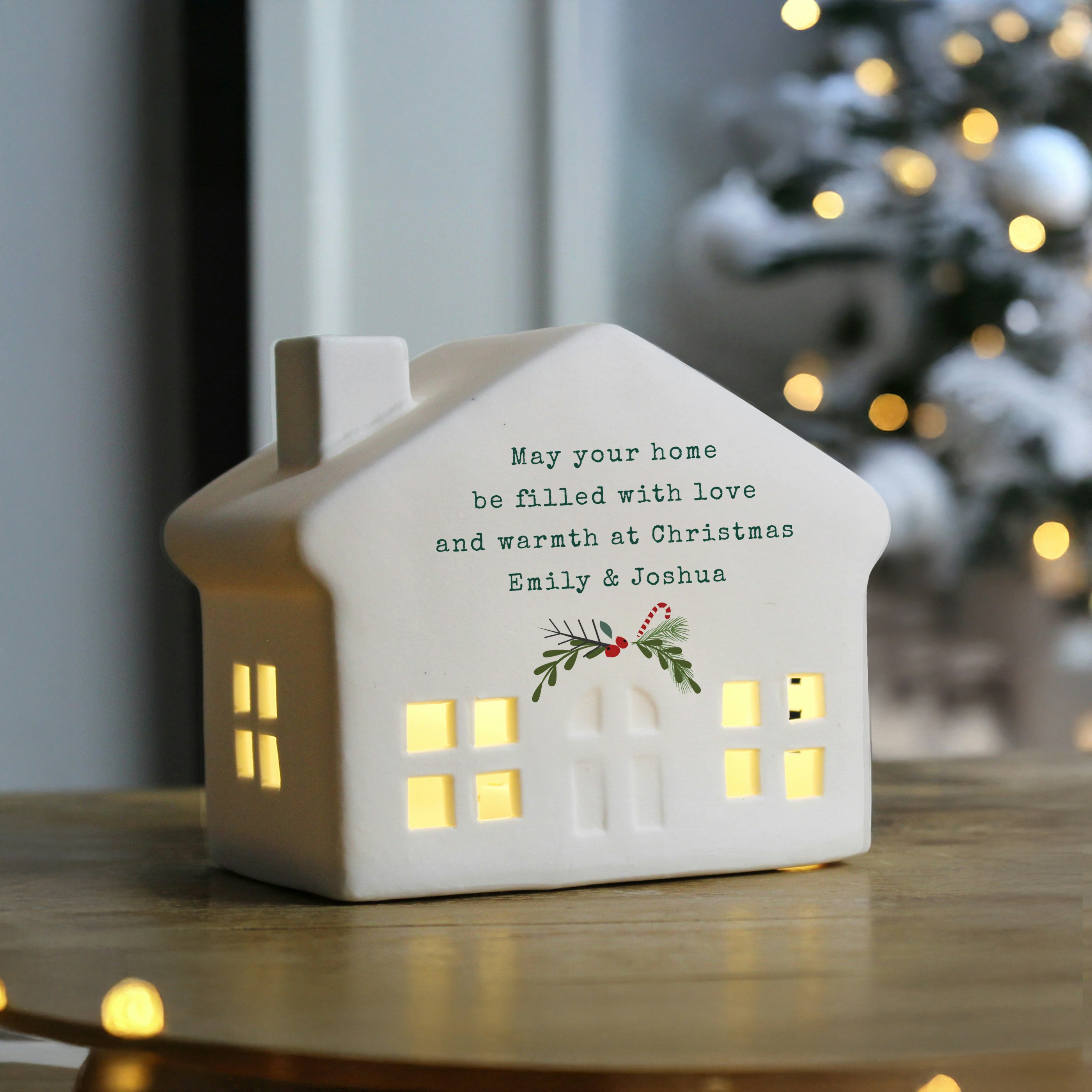 Rackhams White Personalised Christmas Led House
