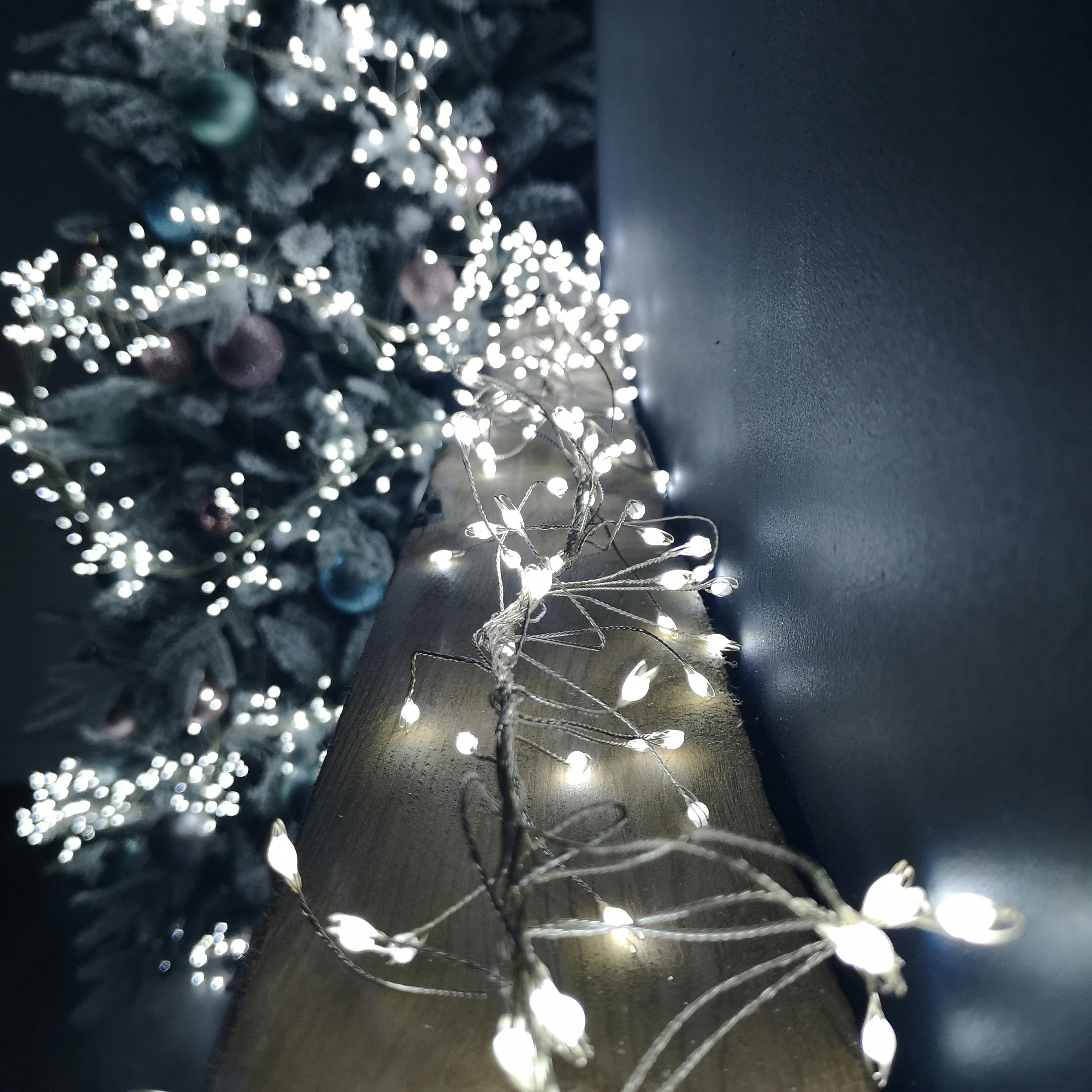 860 LEDs Multi Action Ultra Bright Garland Silver Wire White - Image 3