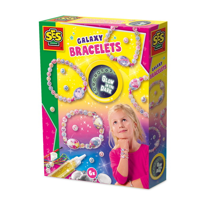 SES Creative - Galaxy Glow In The Dark Bracelets Kit - Craft Set - Image 3