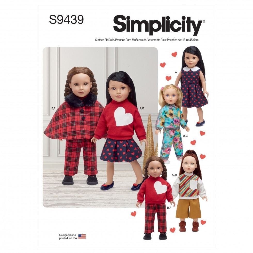 Simplicity Sewing Pattern 9439, Doll Clothes Os (One Size) - Easy - Os (One Size)