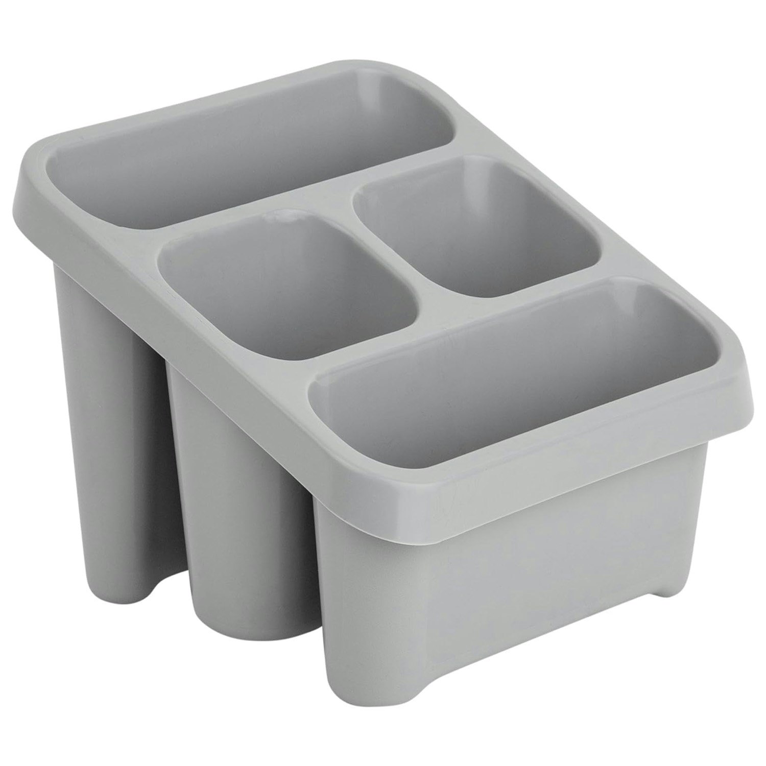 Rackhams Grey Sink Utensil Holder & Cutlery Drainer With 4 Compartments - 2 X